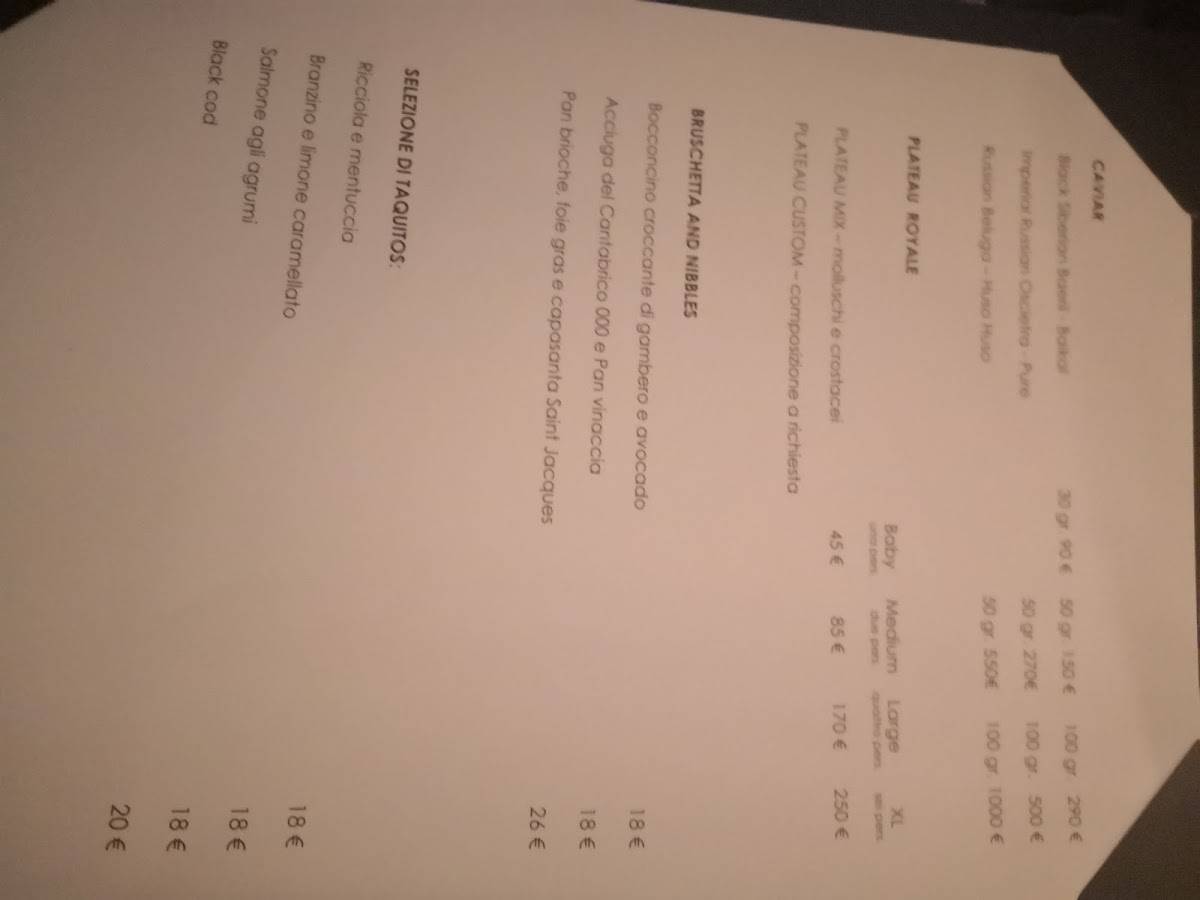 Menu di La Bullona 