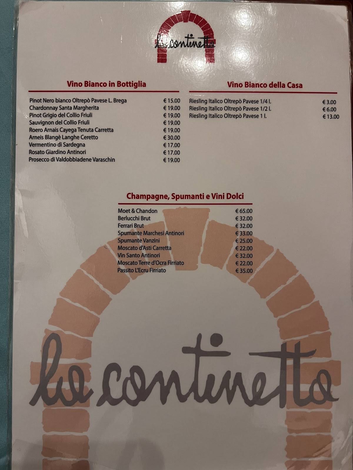 Menu di La Cantinetta 
