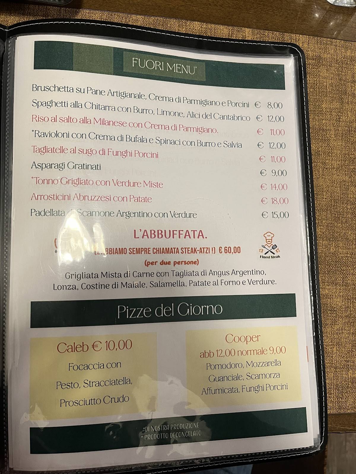 Menu di La Cappelletta 