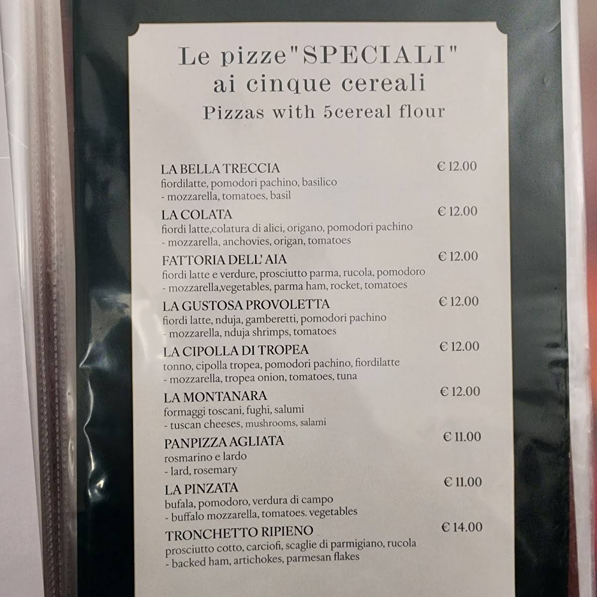 Menu di La Carbonata Del Porrati 