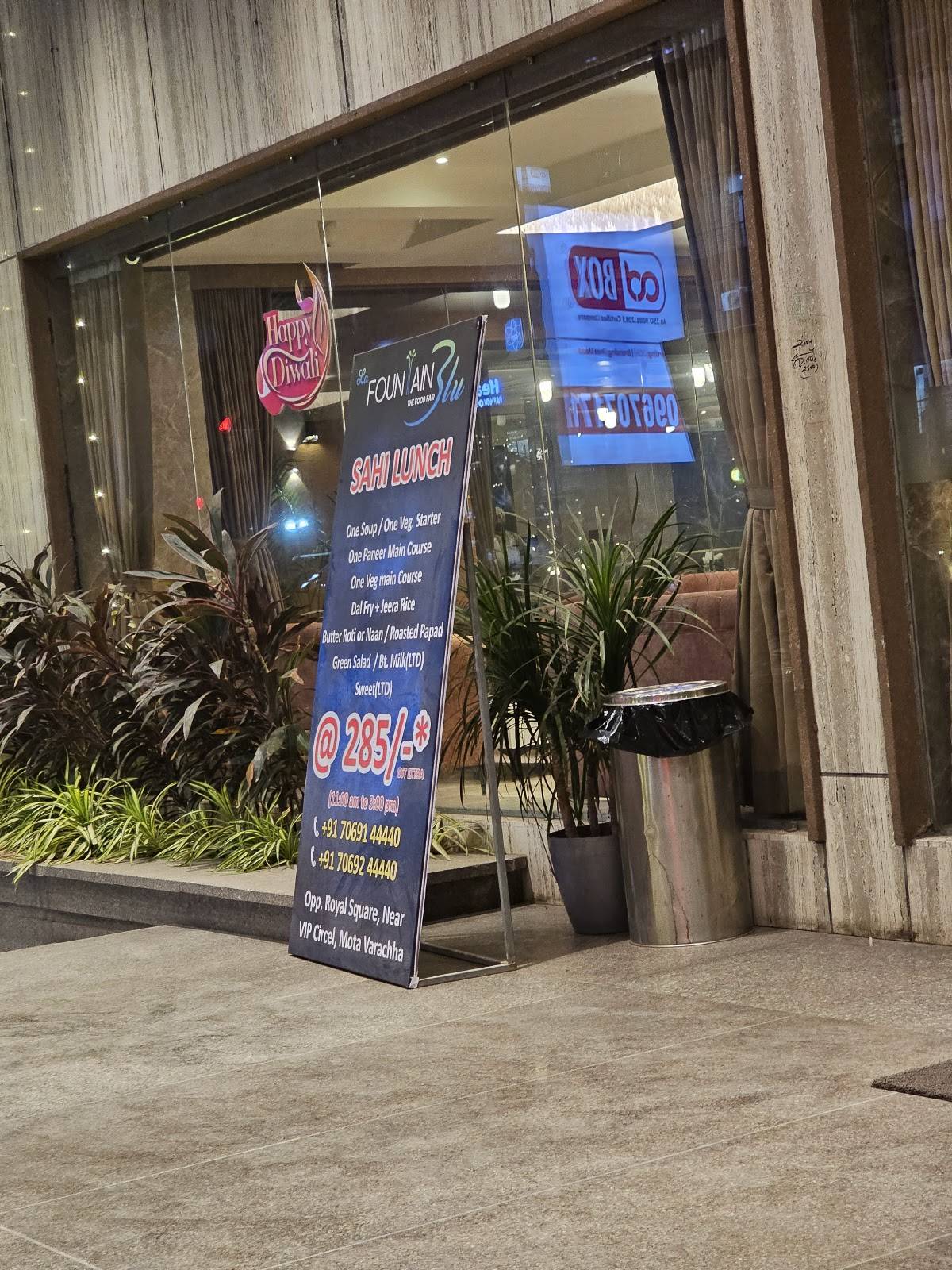 La Fountain Blu Restaurant menu