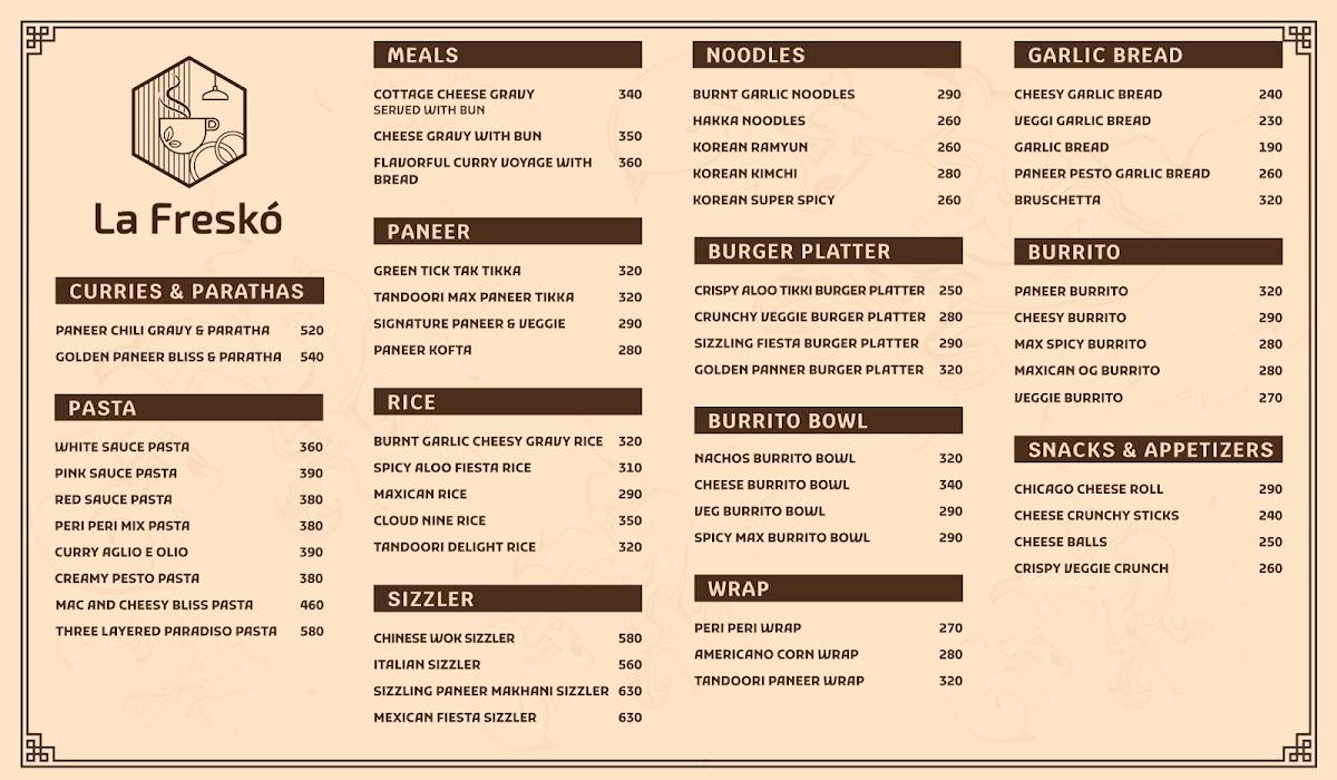 La Freskó menu