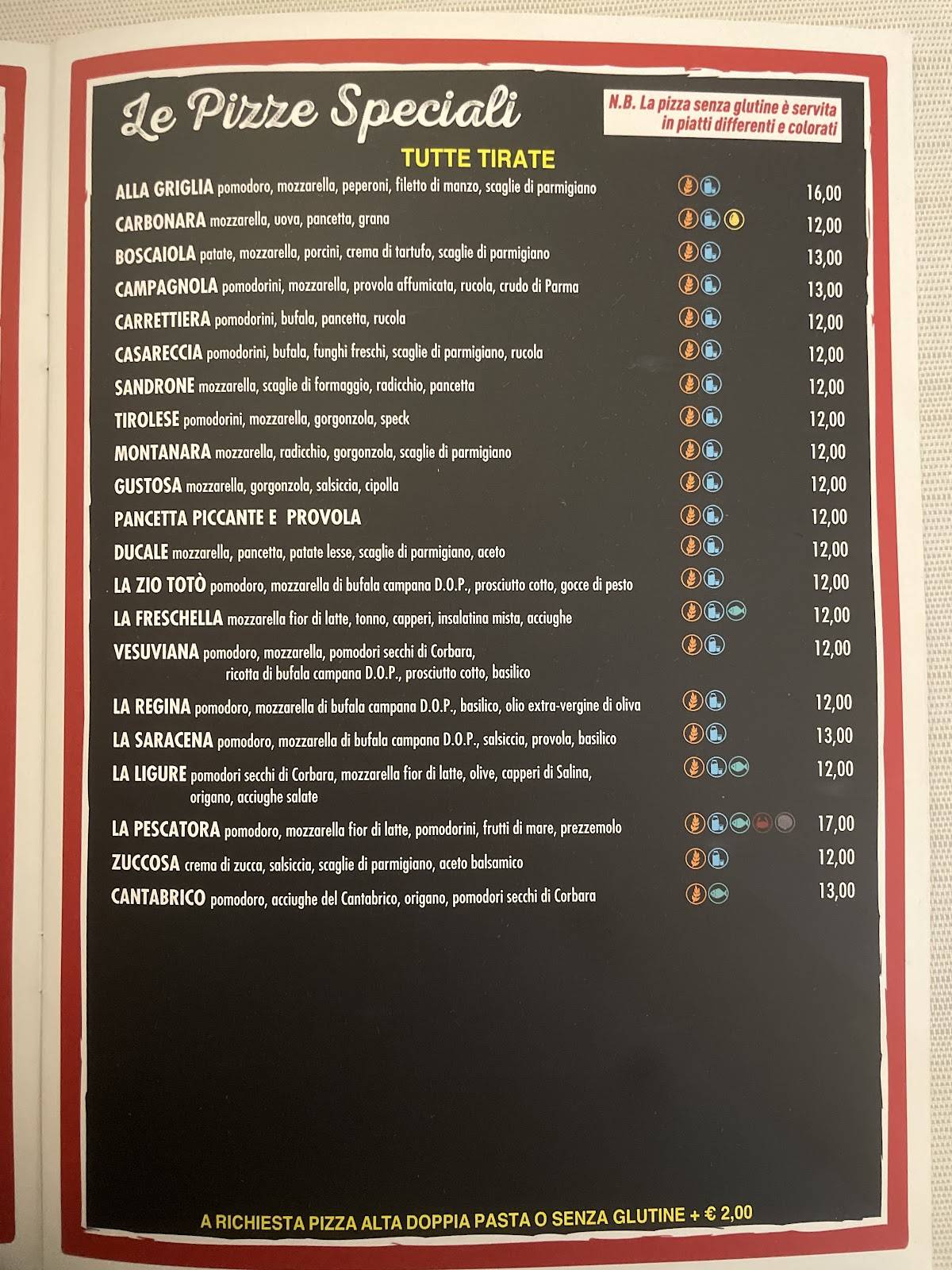 Menu di La Griglia 