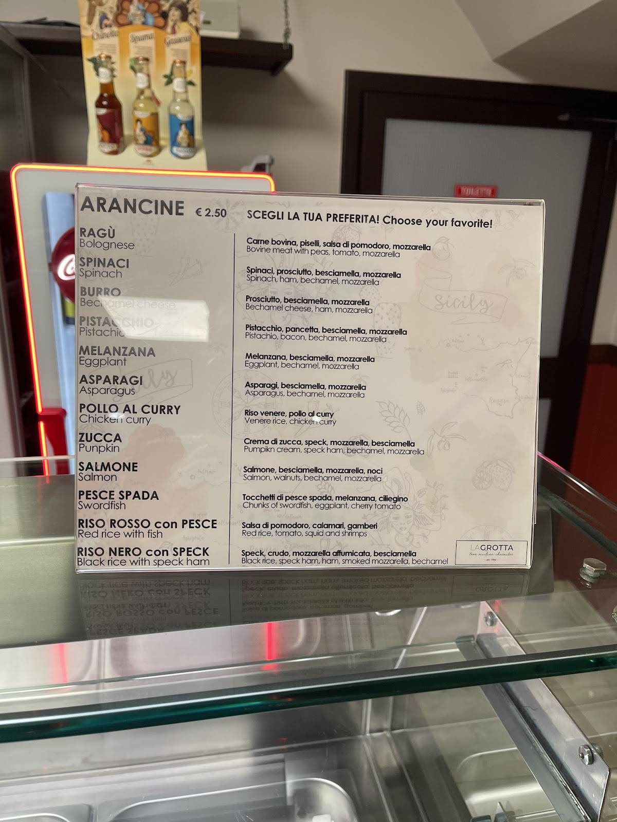 Menu di La Grotta Ragusa 