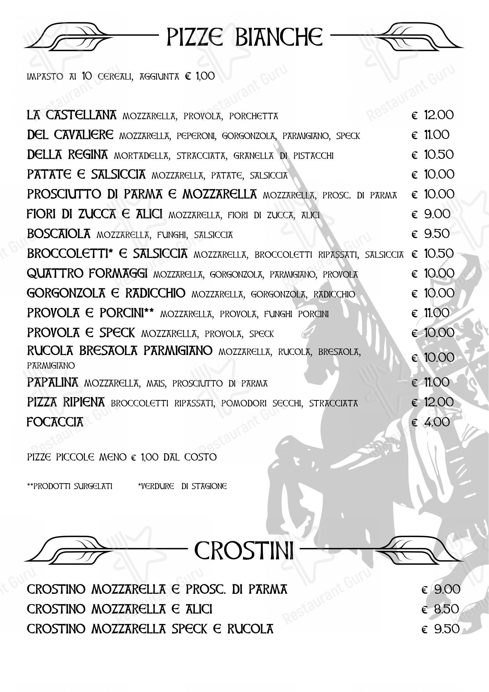 La Locanda Del Cavaliere in Roma - Menu