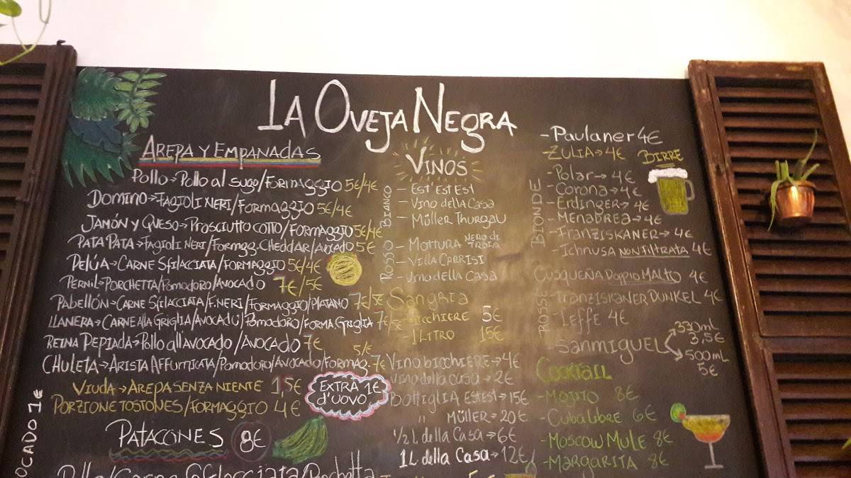 Menu di La Oveja Negra ROMA 