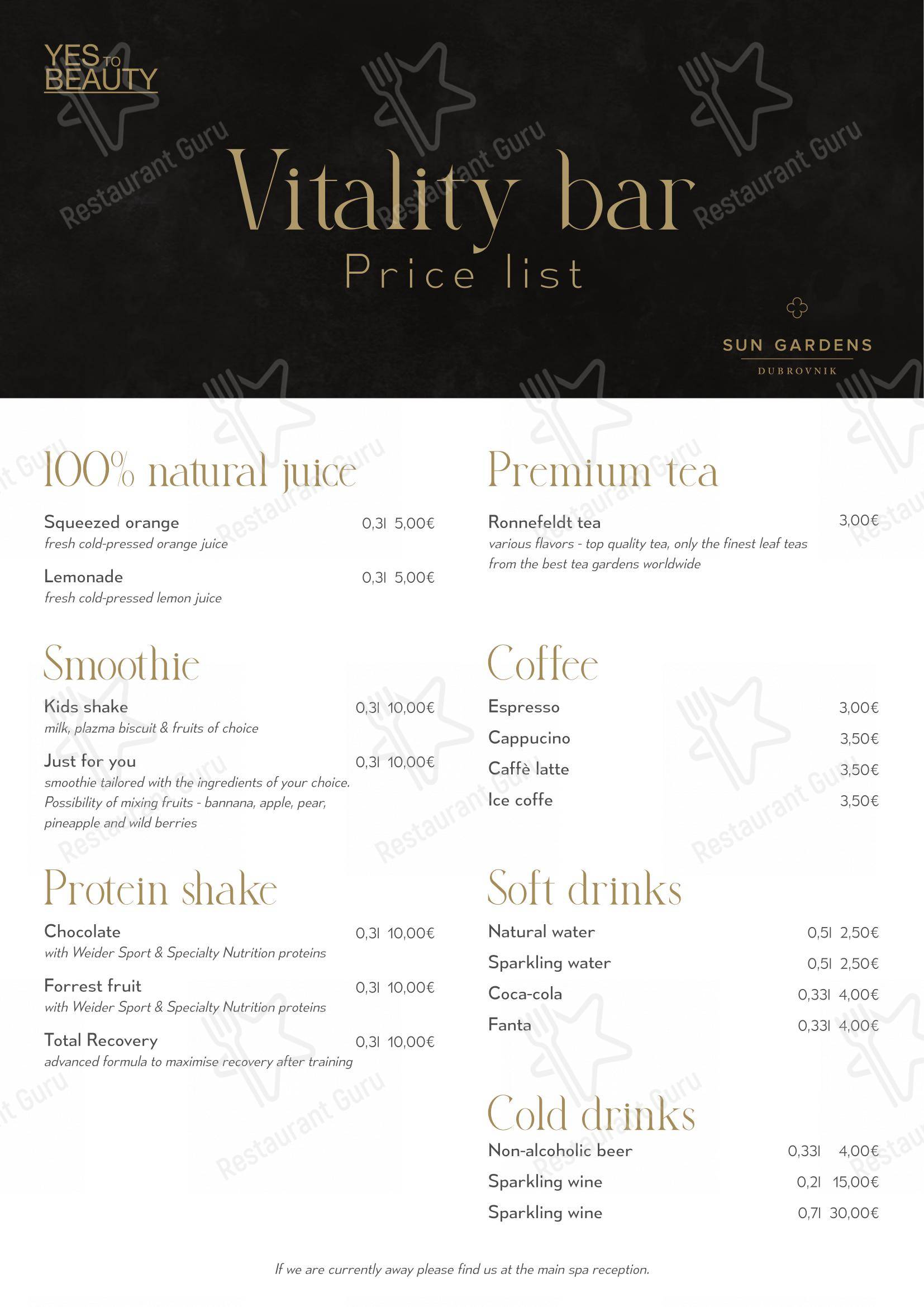 Menu bar per La Pasta in Valdinoce