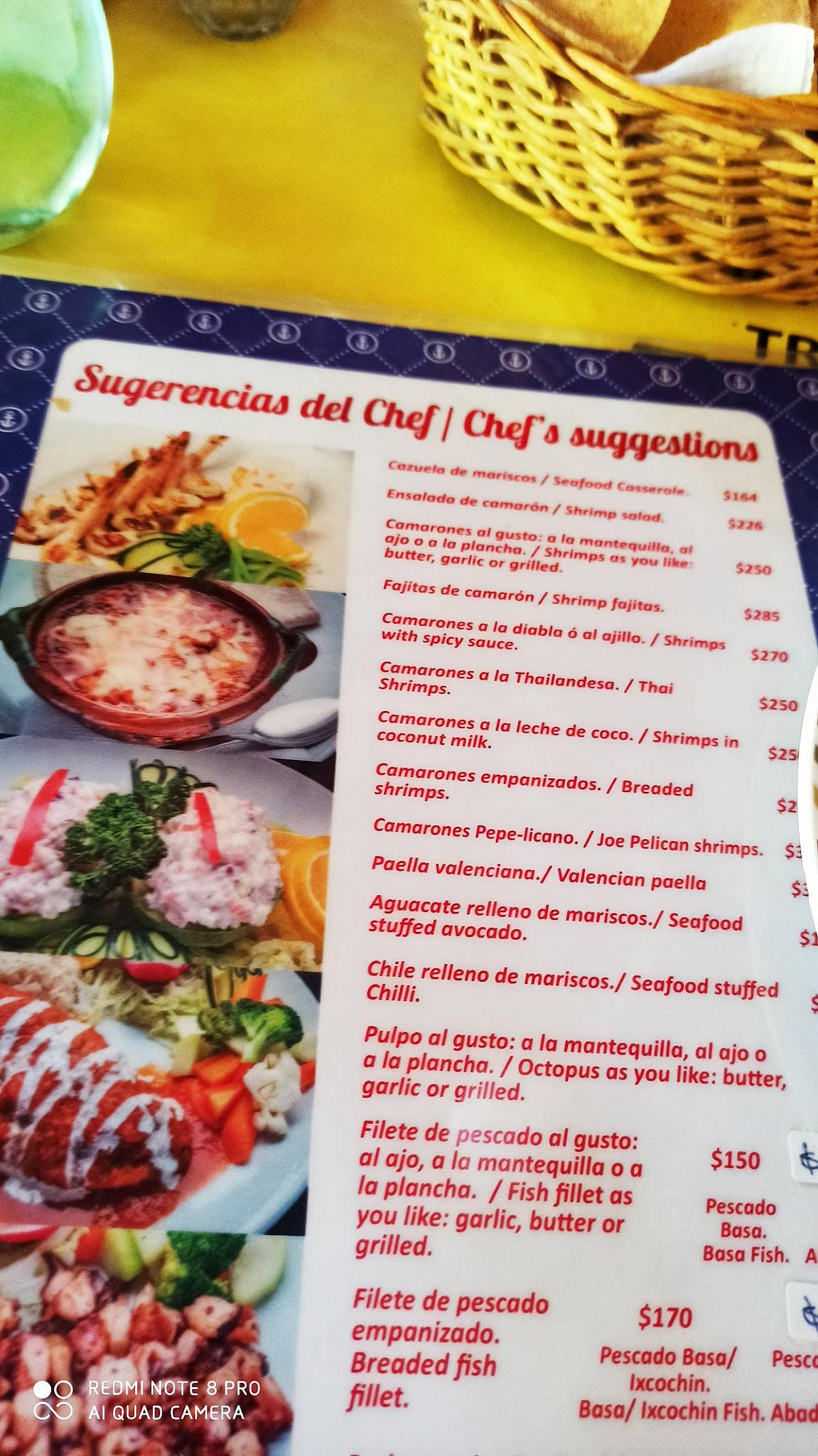 Menu at La Perlita restaurant, San Miguel de Cozumel, Calle 10 Nte 499
