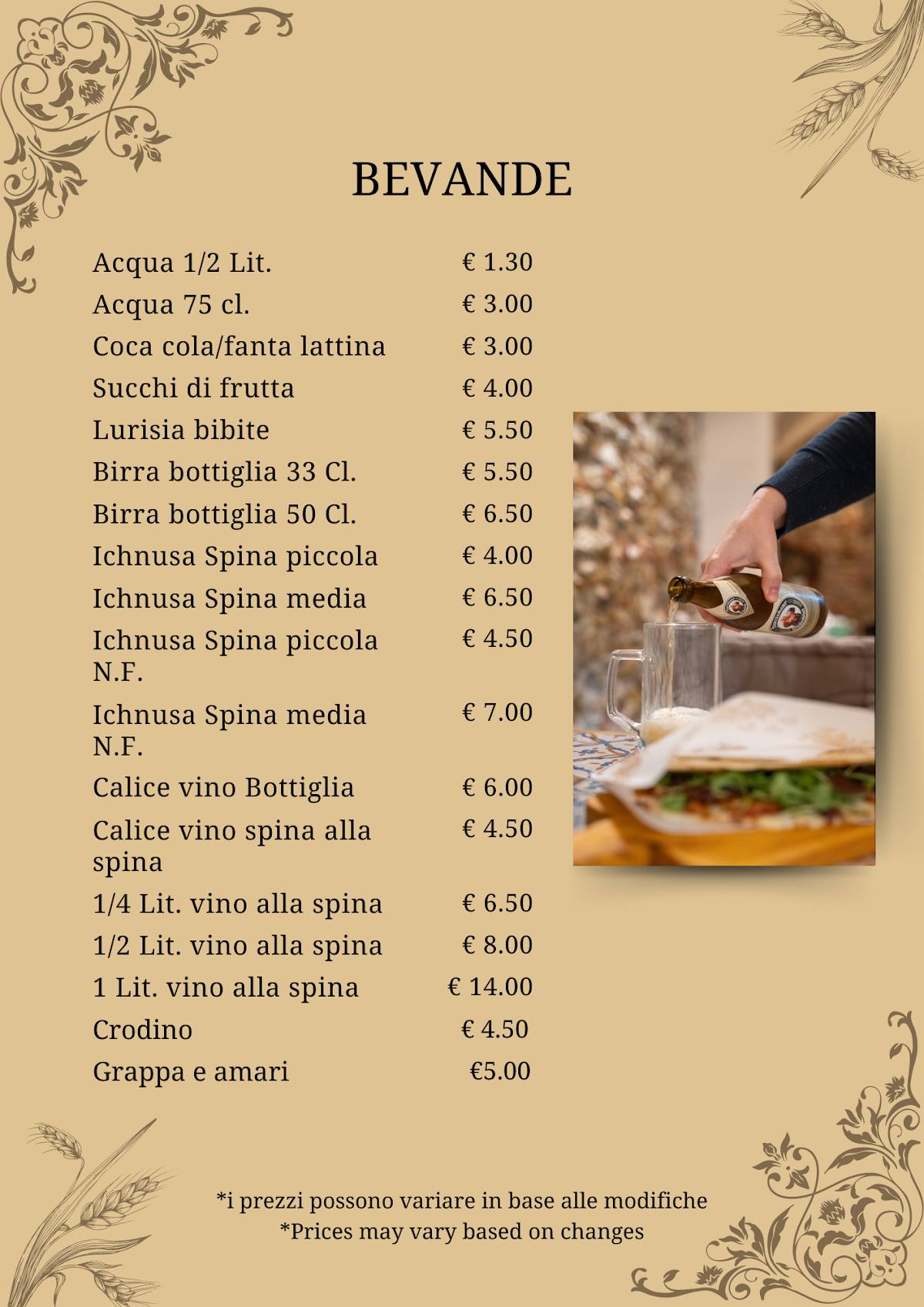Menu di La Piadella Loano 