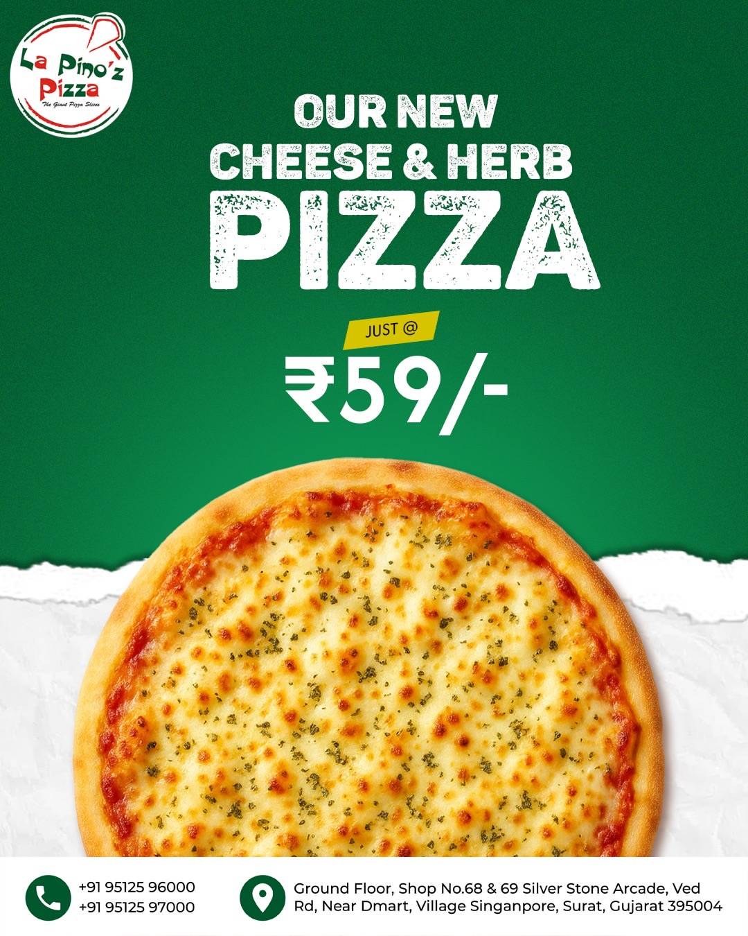 La Pino’z Pizza – Singanpor, Ved Road menu