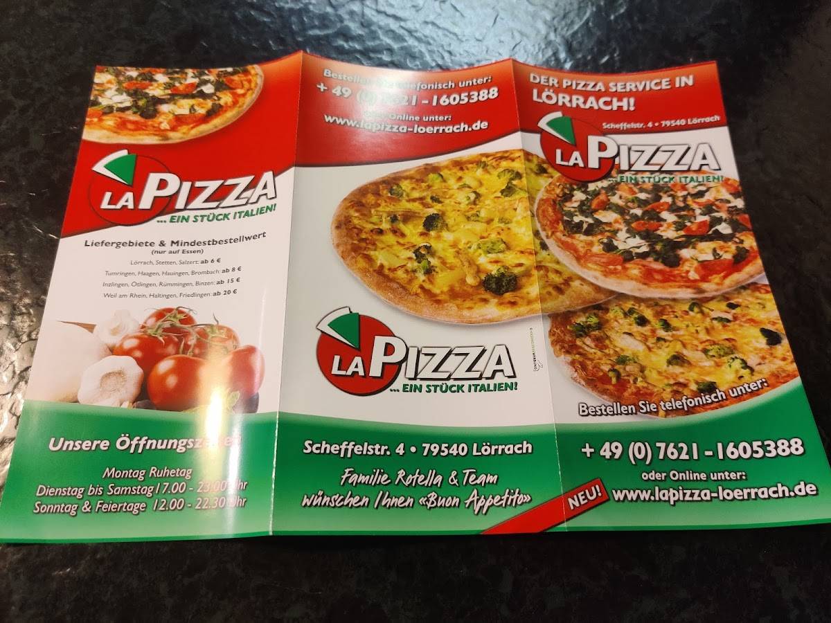 Speisekarte von La Pizza Alfio Rotella, Lörrach