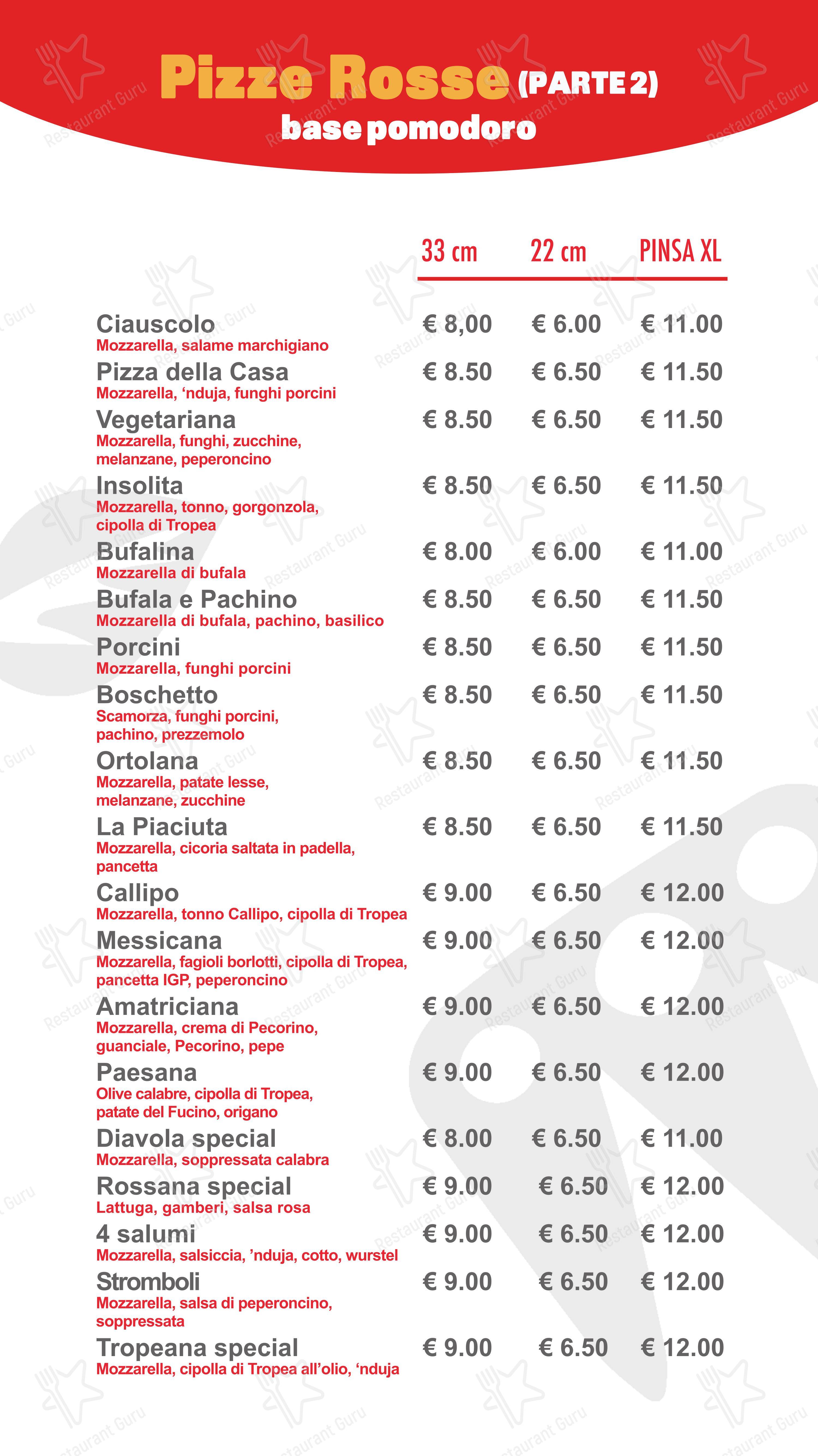 La Pizza a Casa tiburtina in Roma - Menu