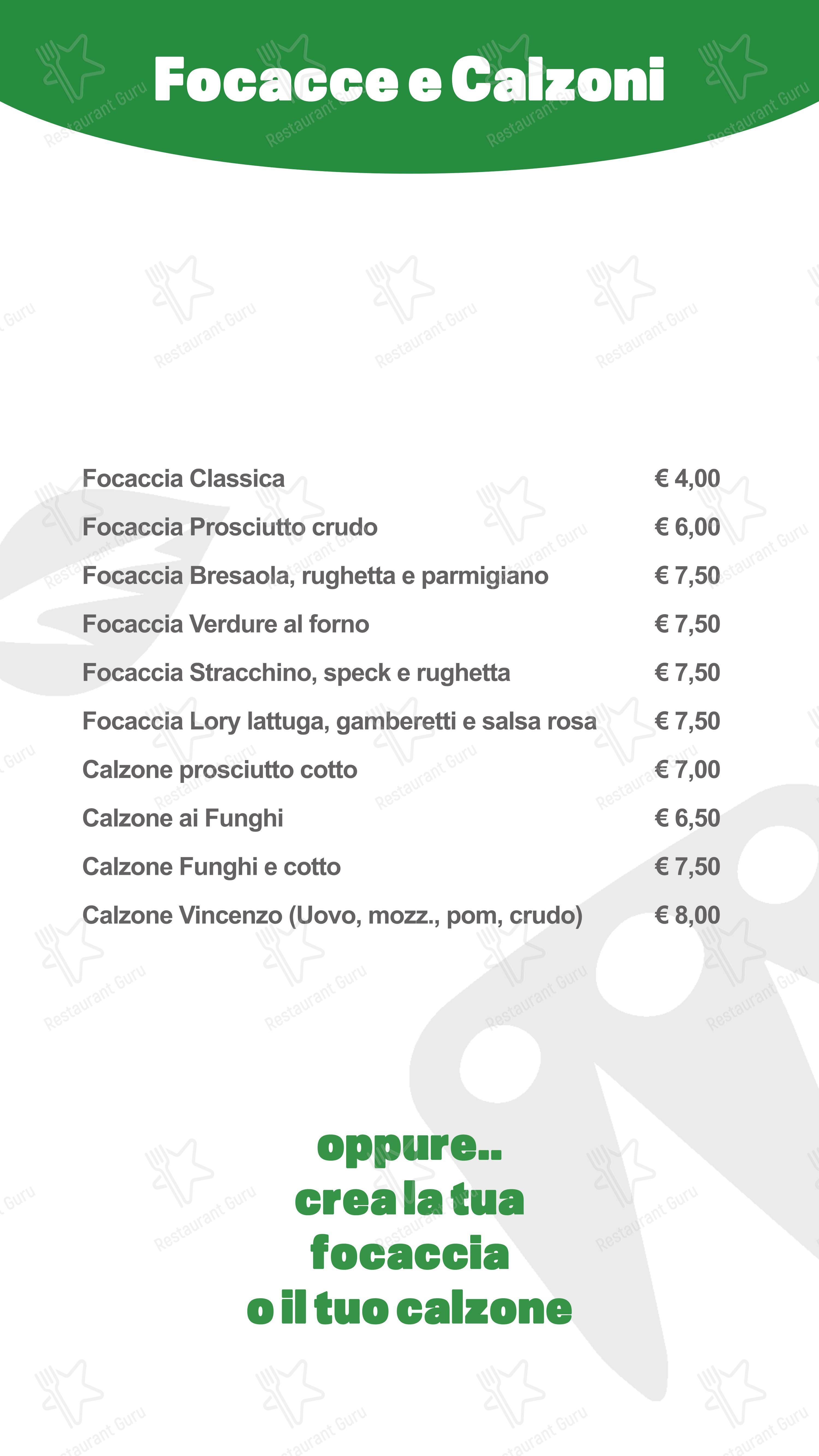 Menu per La Pizza a Casa tiburtina in Roma