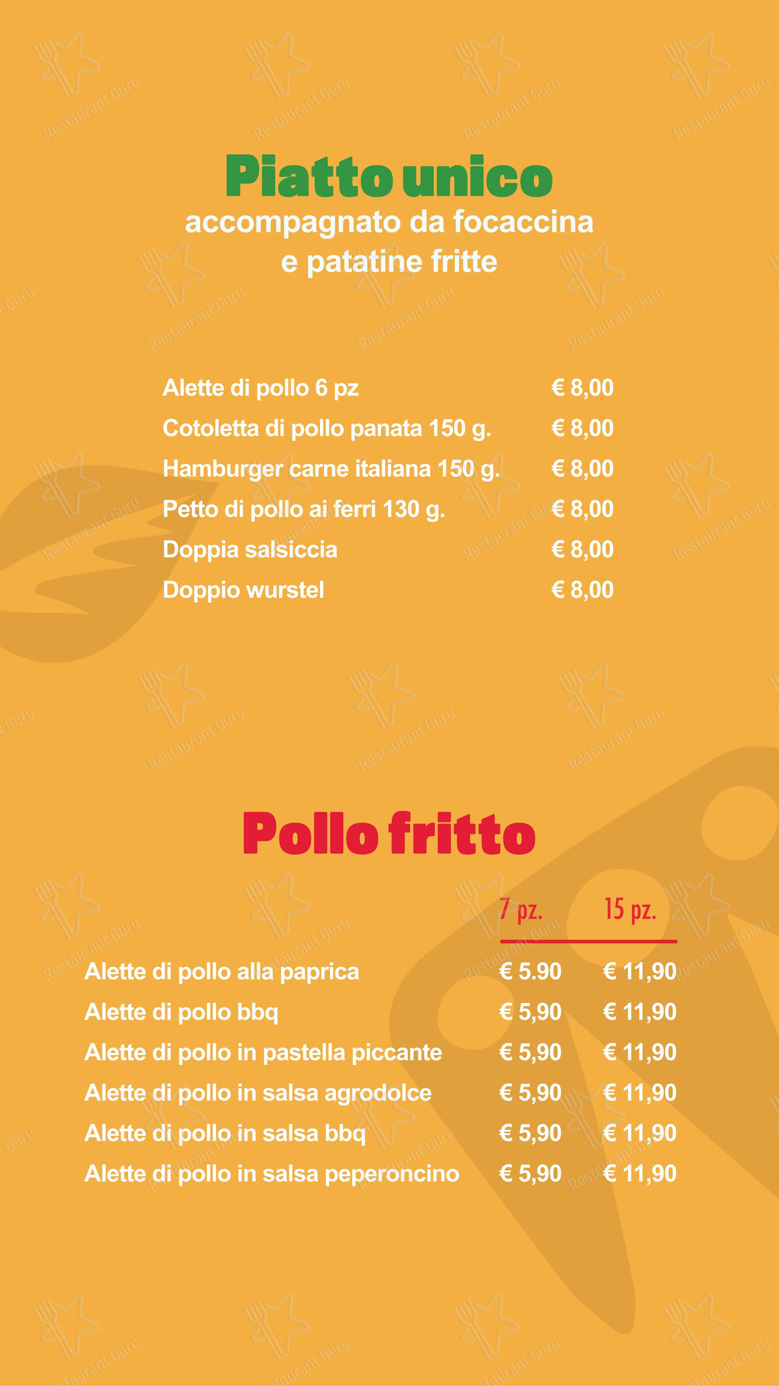 Menu di La Pizza a Casa tiburtina - Menu