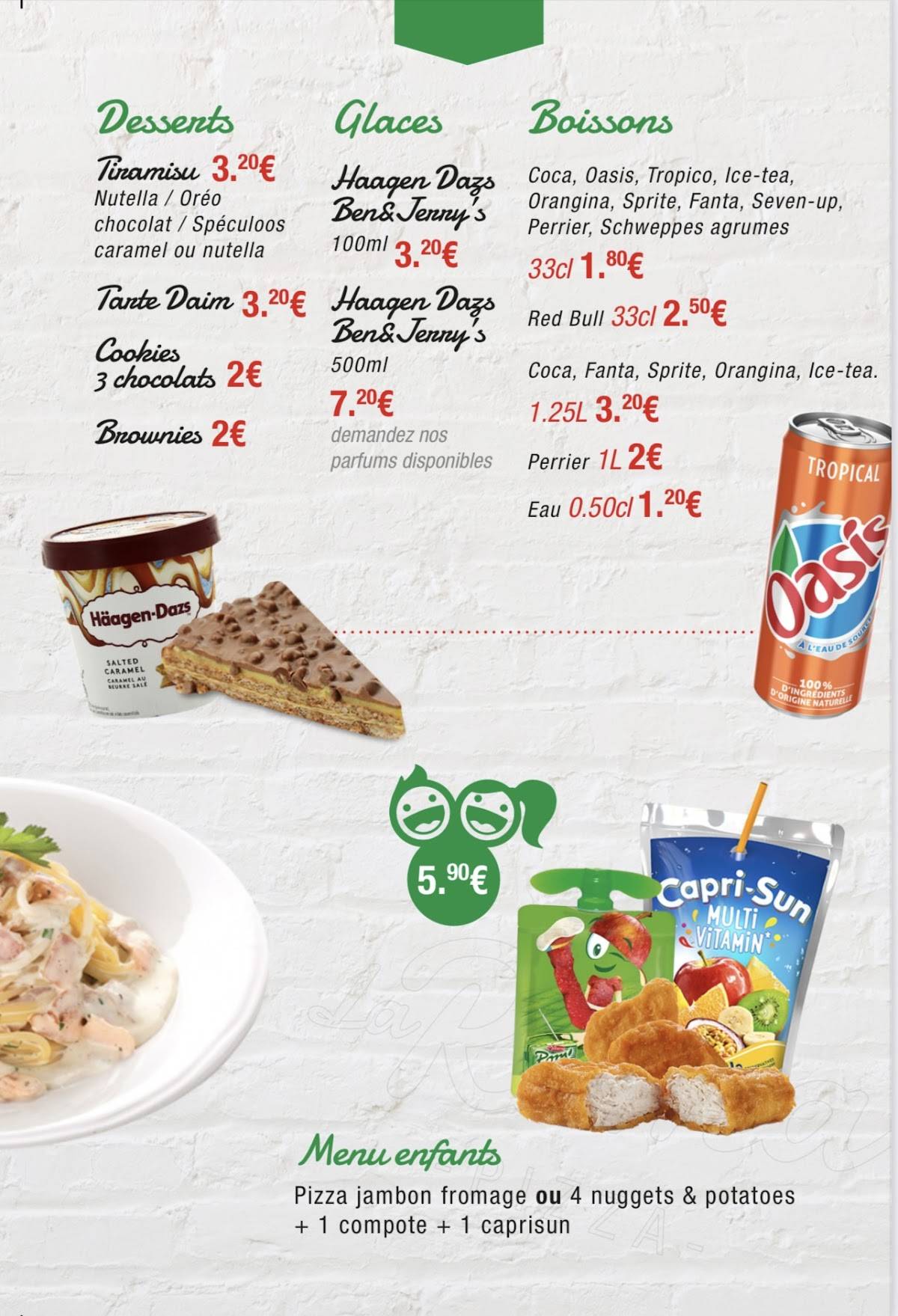 Menu de La Roma Pizza Talence