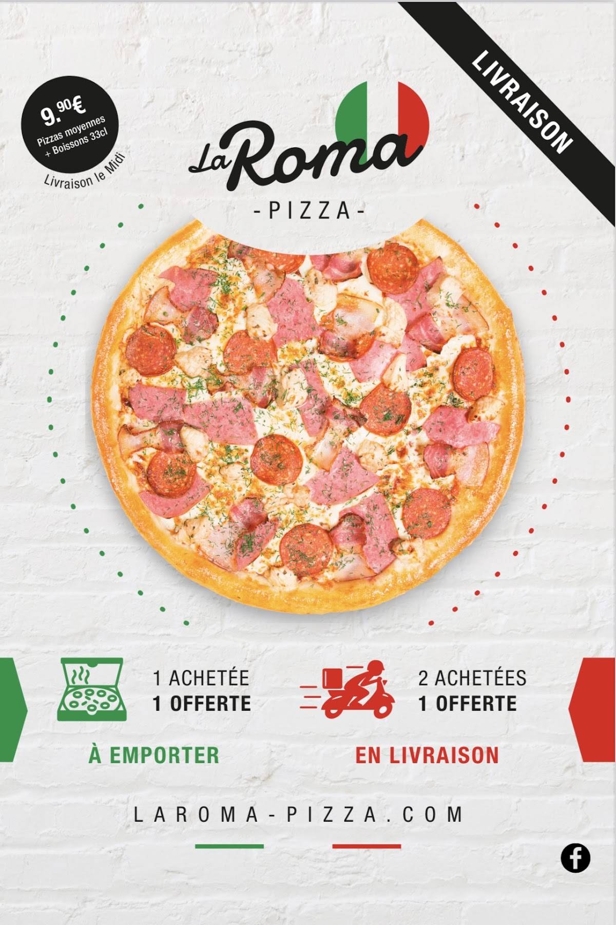 Menu de La Roma Pizza Talence