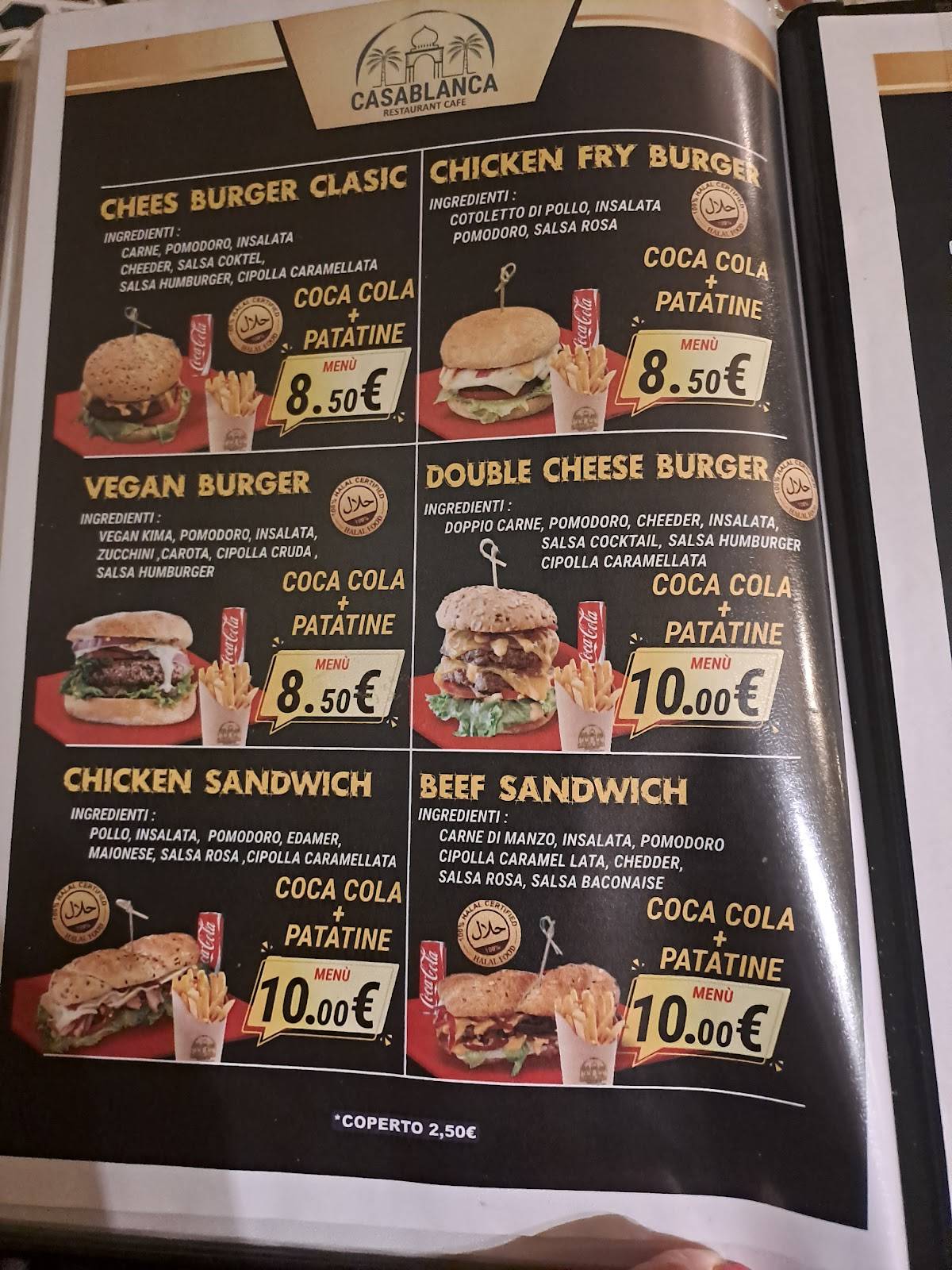 Menu di Ristorante Casablanca 