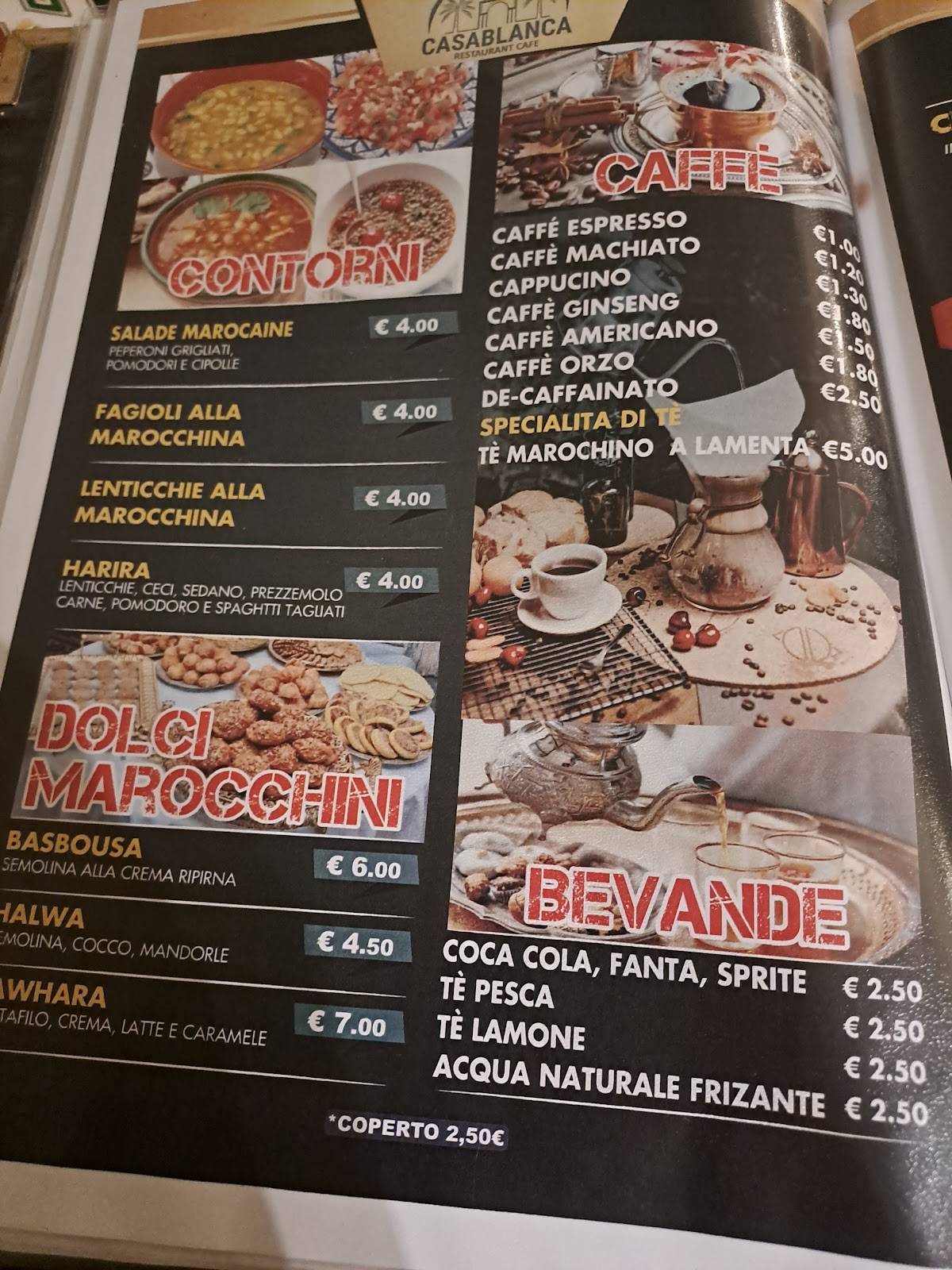 Menu di Ristorante Casablanca 
