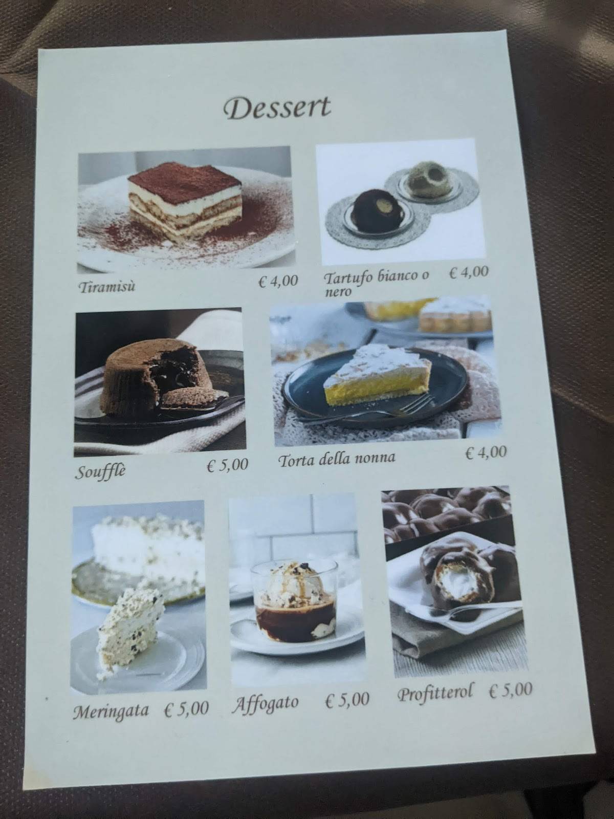 Menu di La Vecchia Trattoria 