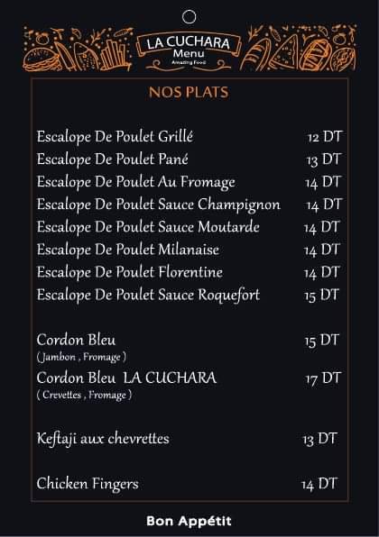 Menu de La cuchara