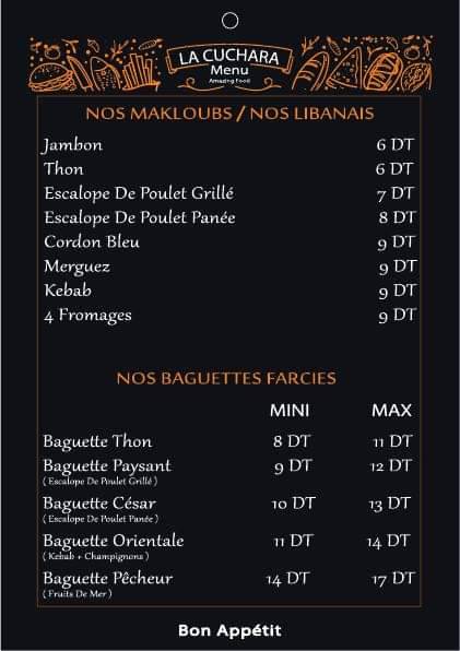 Menu de La cuchara