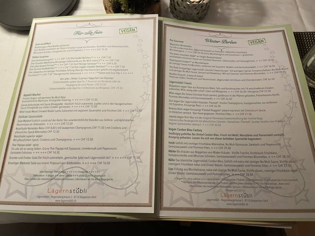 Menu di Lägernstübli 