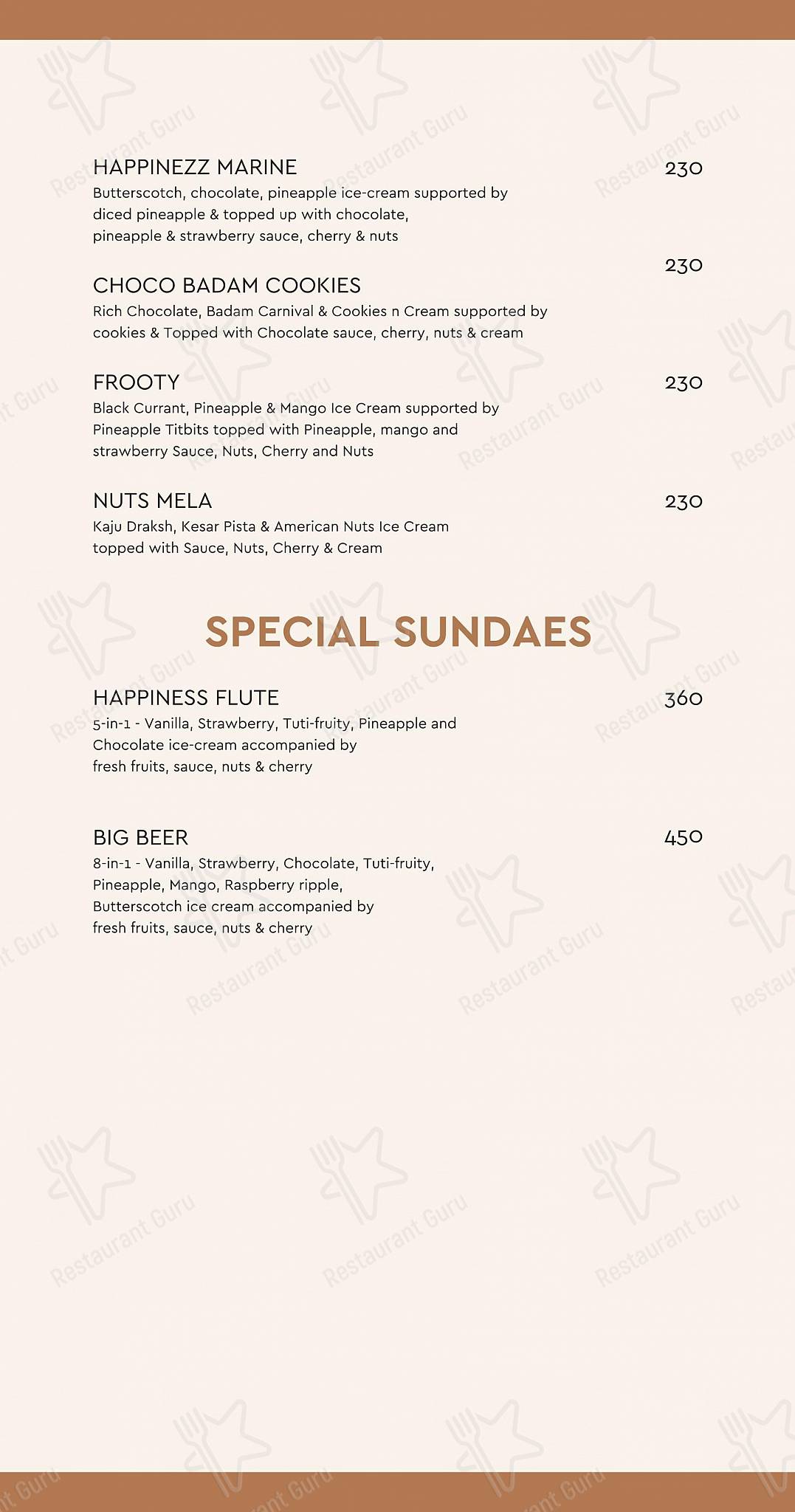 Lake View Restaurant menu