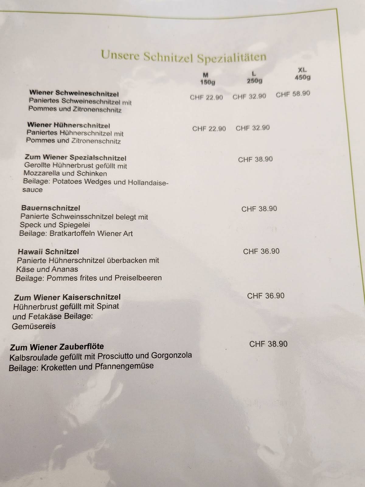 Menu di Zum Wiener Restaurant 