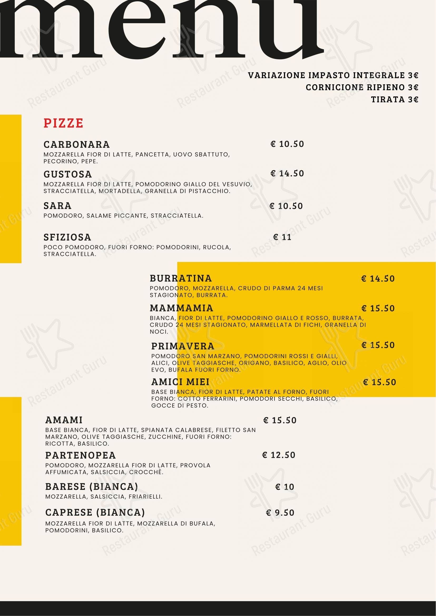 Menu di L'angolo di Vince - Menu