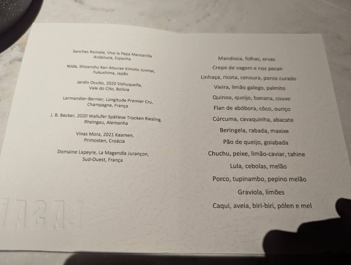 Lasai Restaurante cardápio