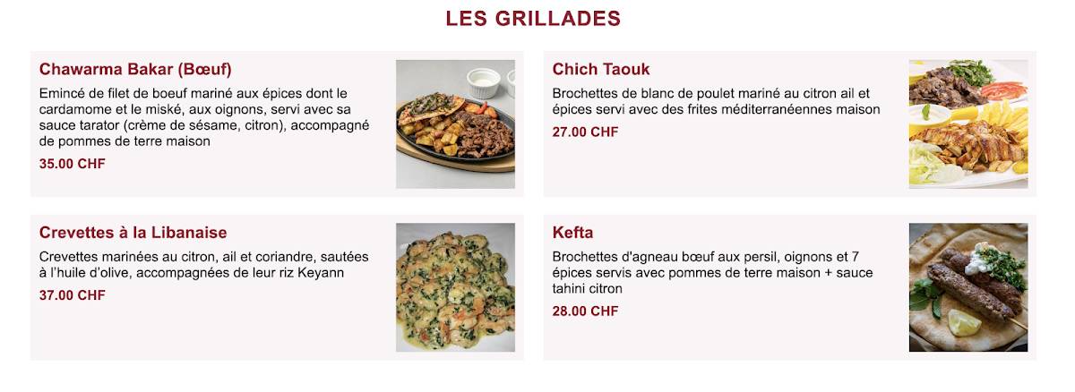 Menu di Keyann Lebanese café 
