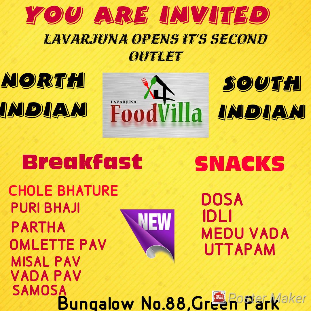 Lavarjuna Food Villa menu