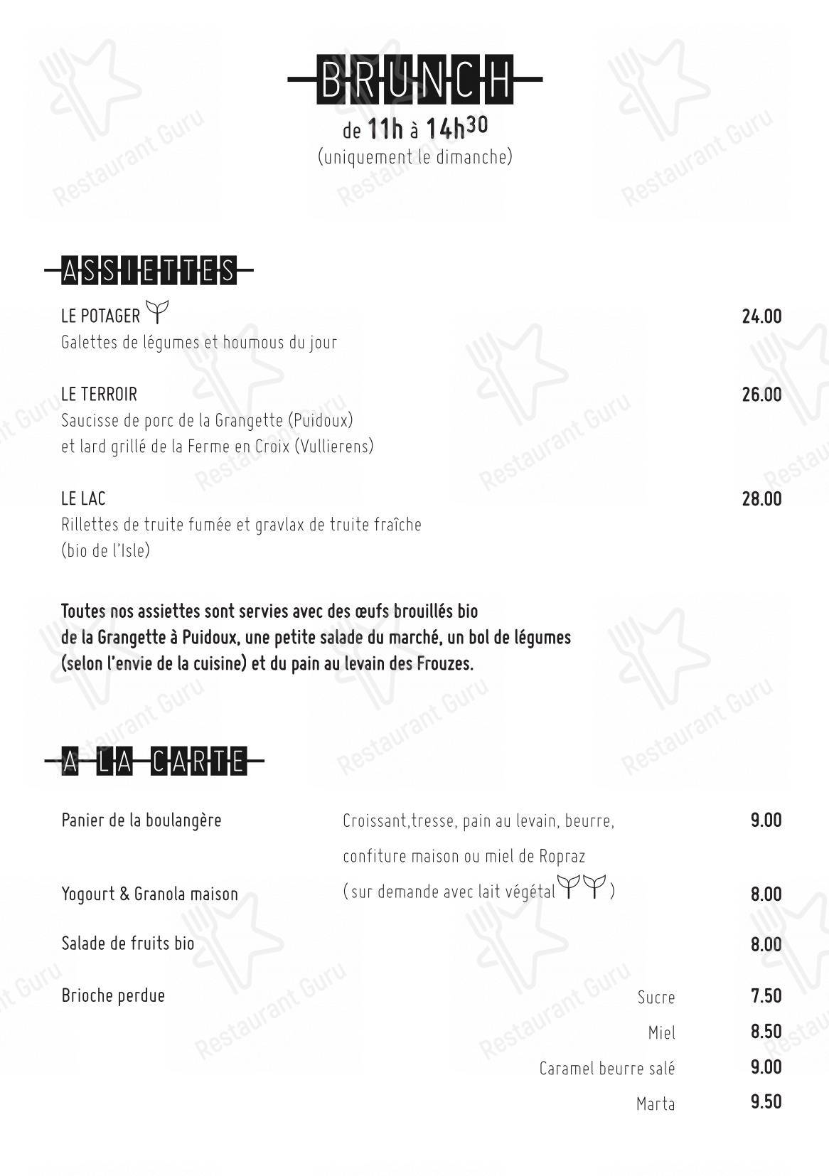 Le Barbare in Losanna - Menu