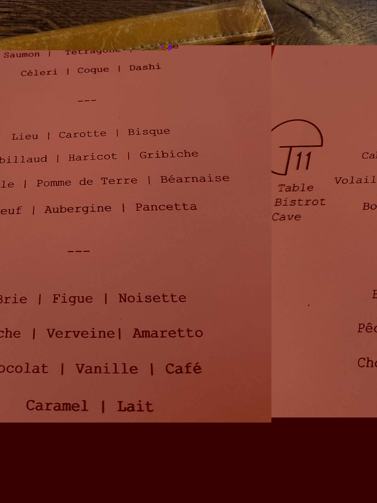 Menu au Le Bistrot du 11 restaurant, Versailles