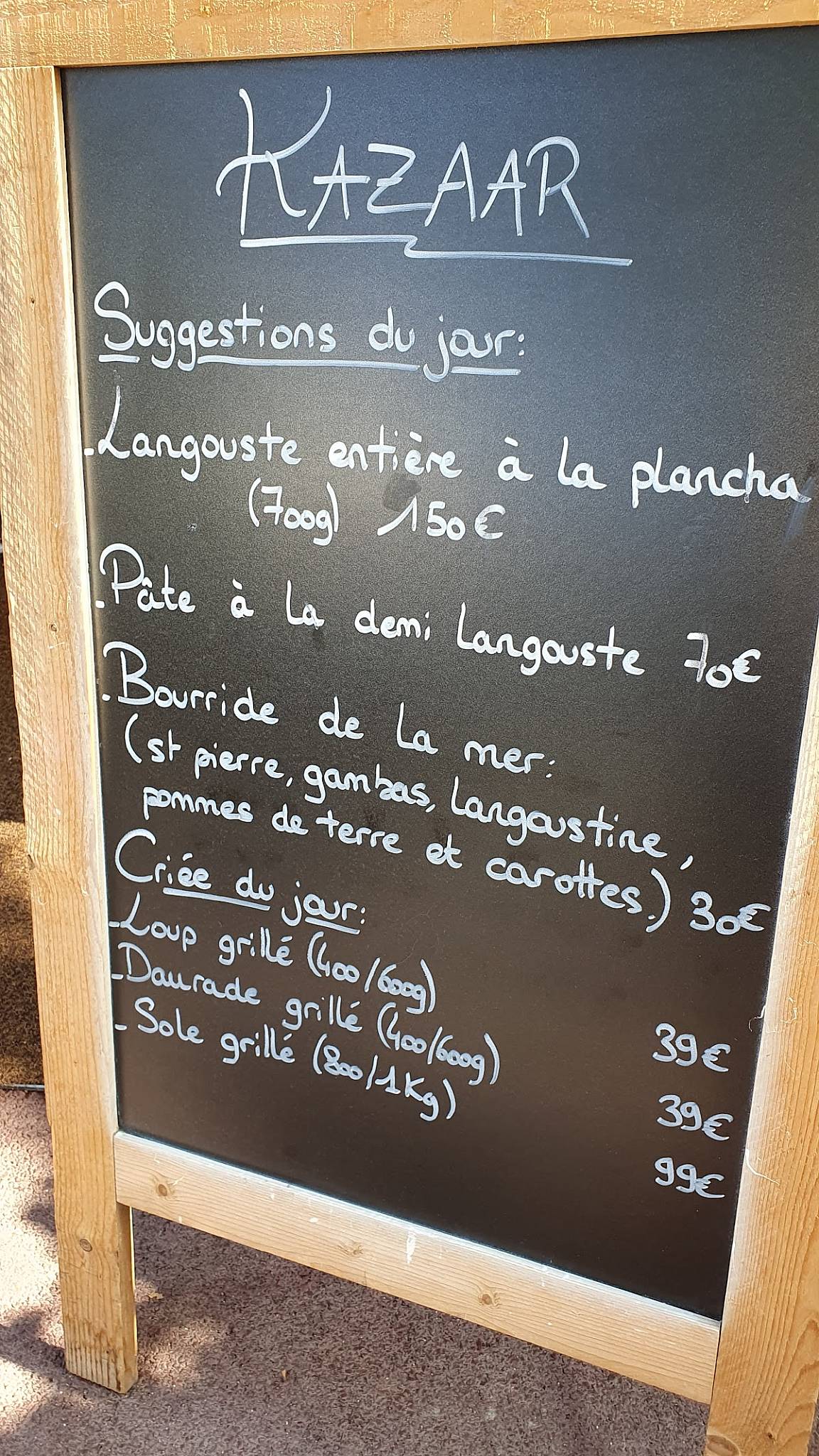 Menu de Le Directoire