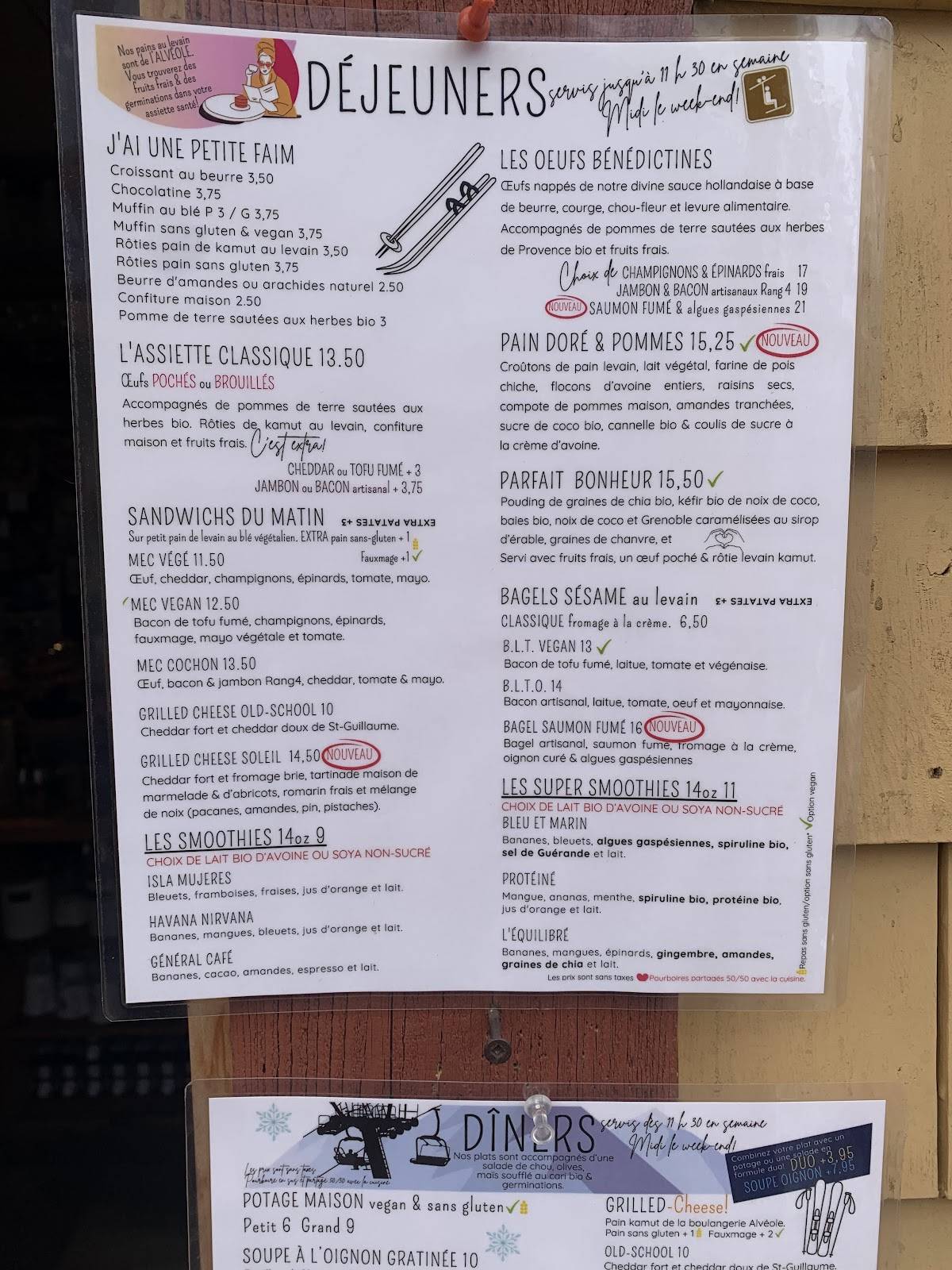 Menu de Le Général Café
