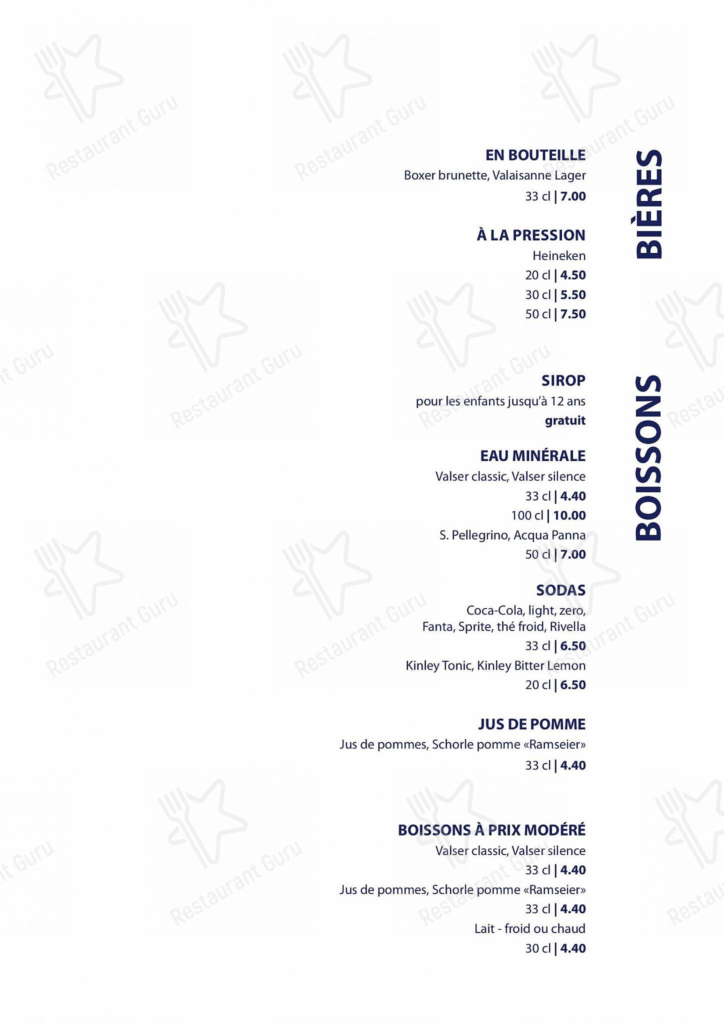 Menu per Restaurant Le Lacustre ristorante