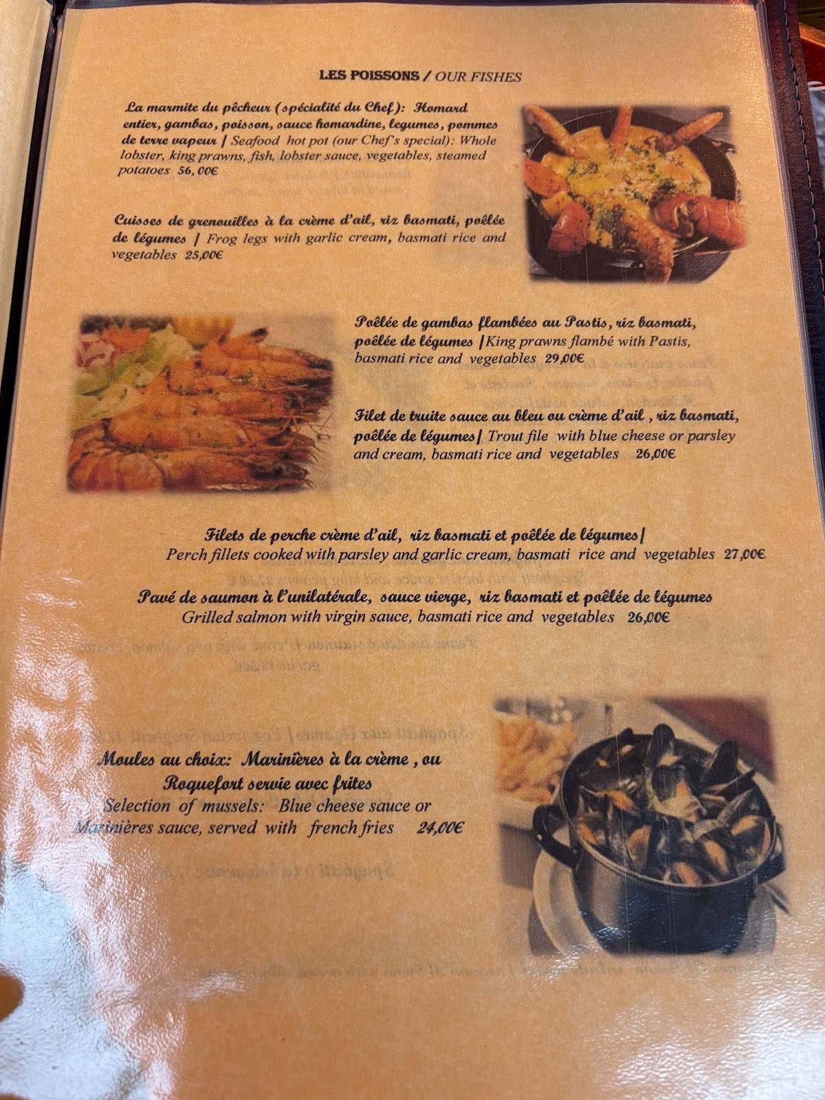 Menu de Brasserie Le National