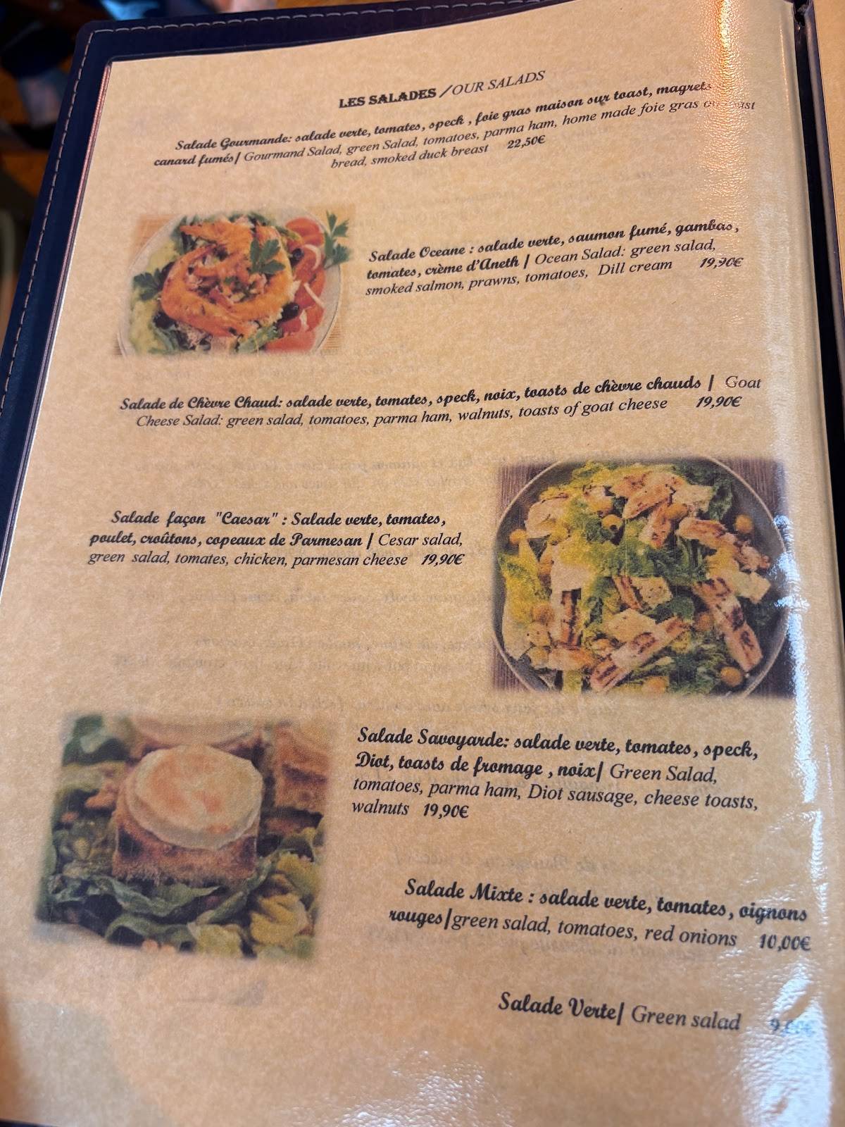 Menu de Brasserie Le National