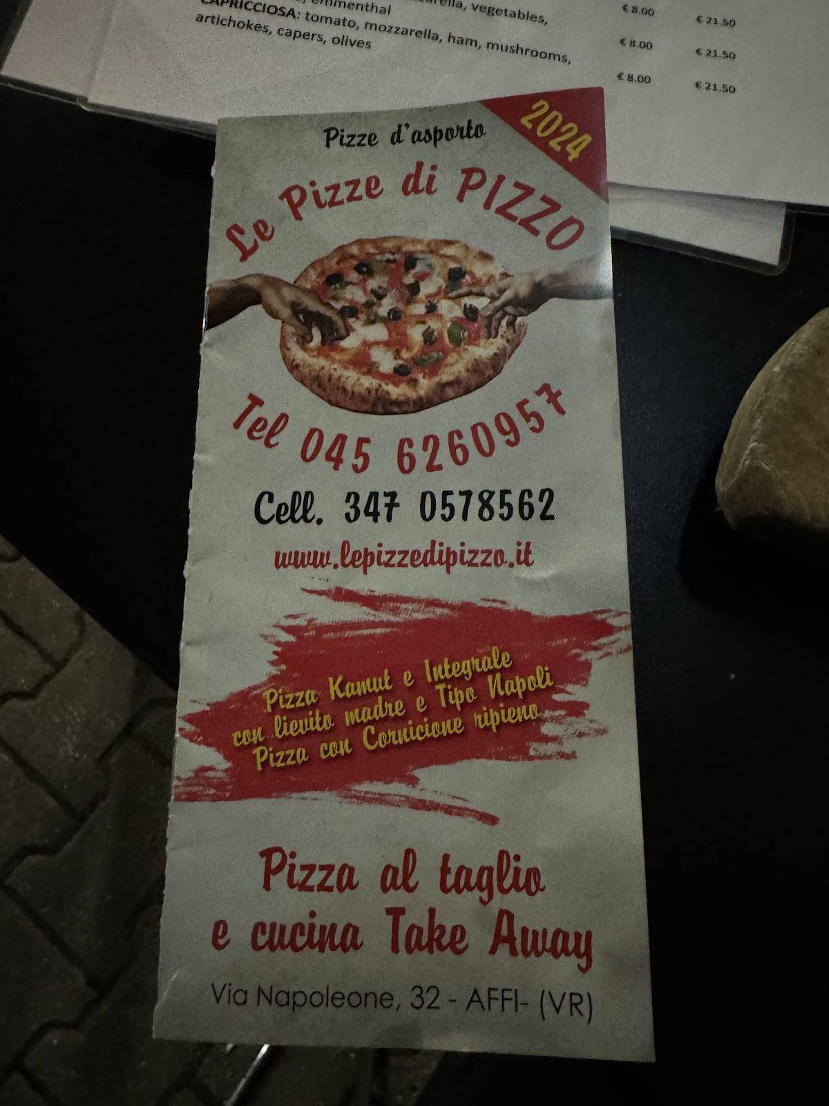Menu di Le Pizze di Pizzo di Orlando Pizzolato 