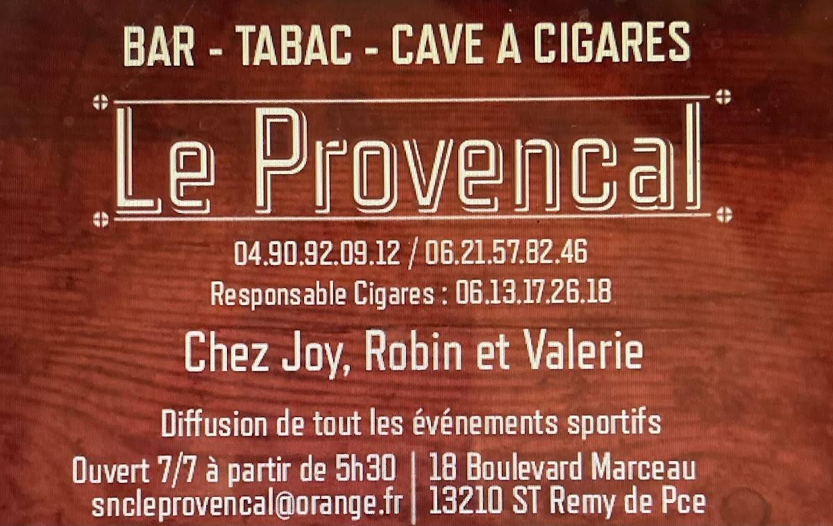 Menu de Le Provençal