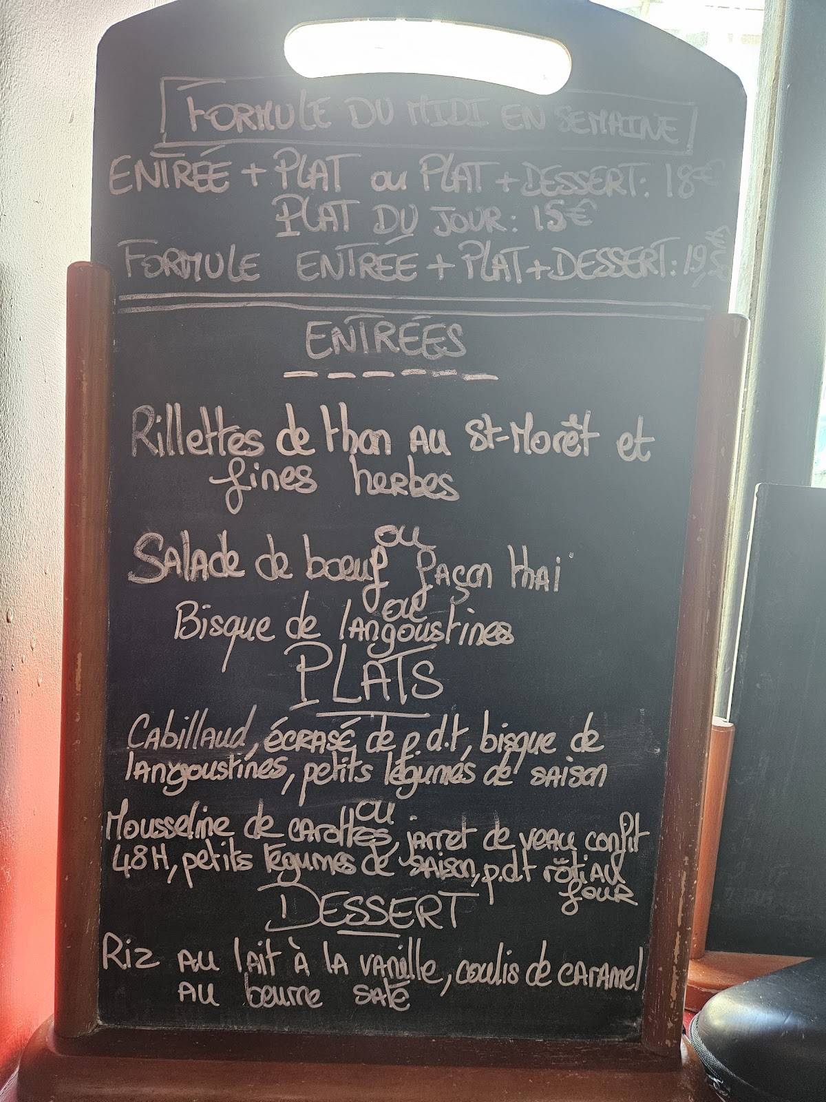 Menu de Le Rabelais