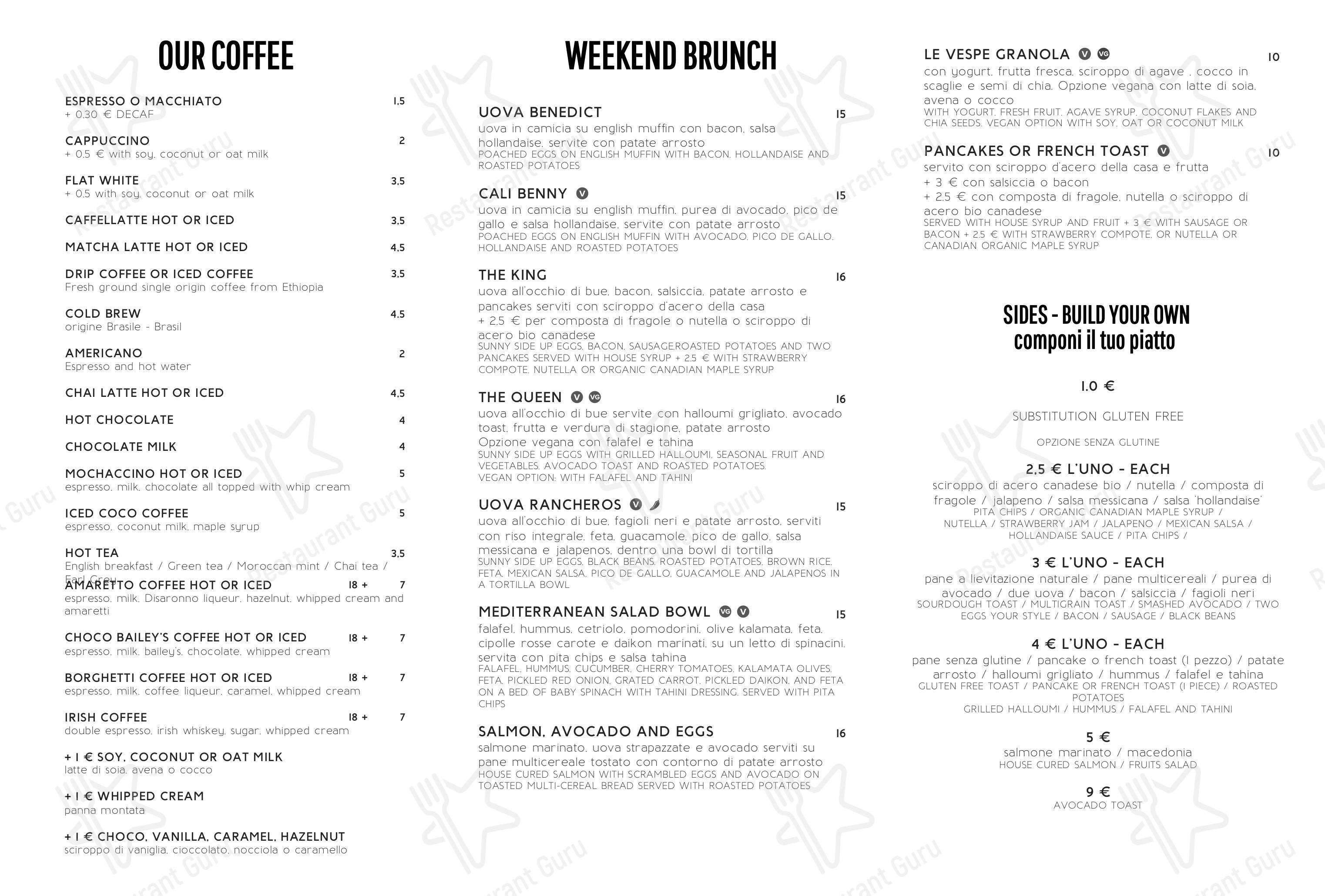 Le Vespe Cafè in Firenze - Коктейльная карта