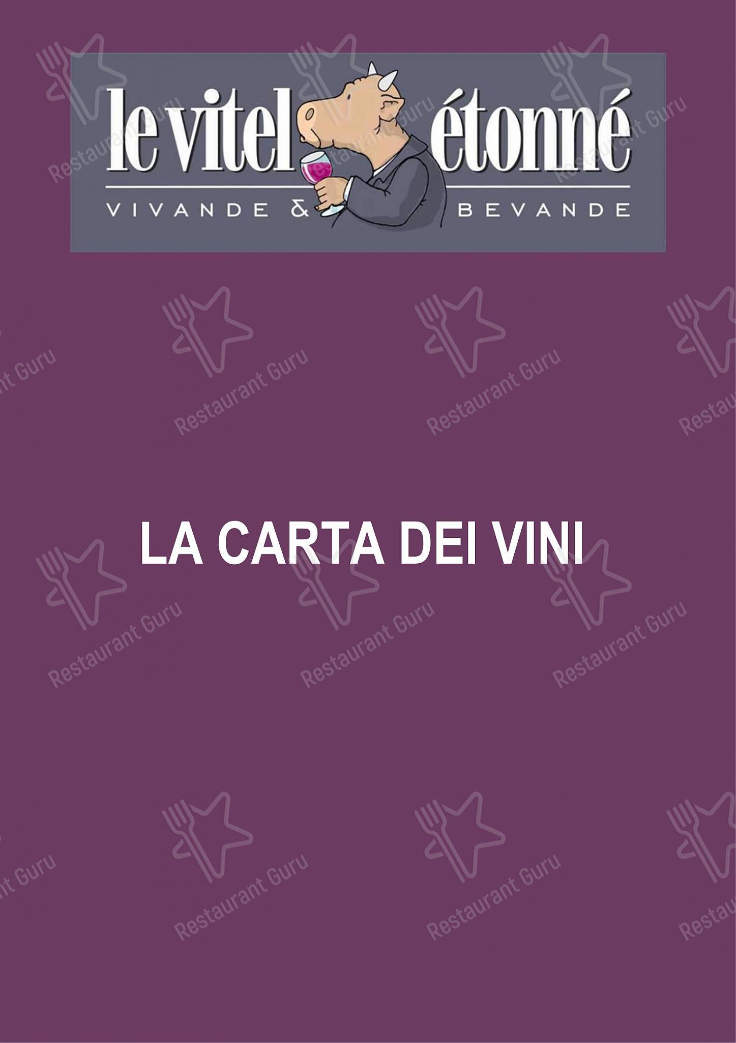 Коктейльная карта per Le Vitel Etonné in Torino