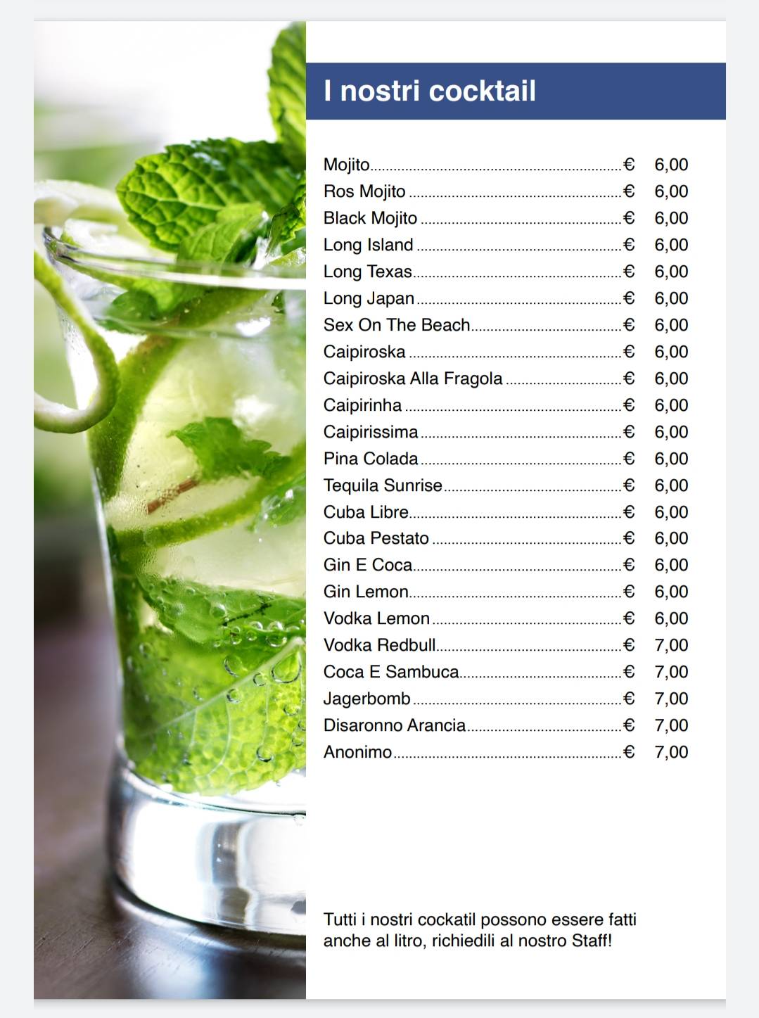 Menu di Legend's Pub 