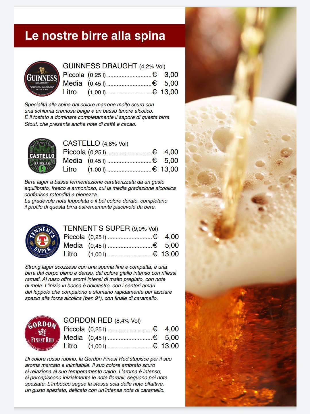 Menu di Legend's Pub 