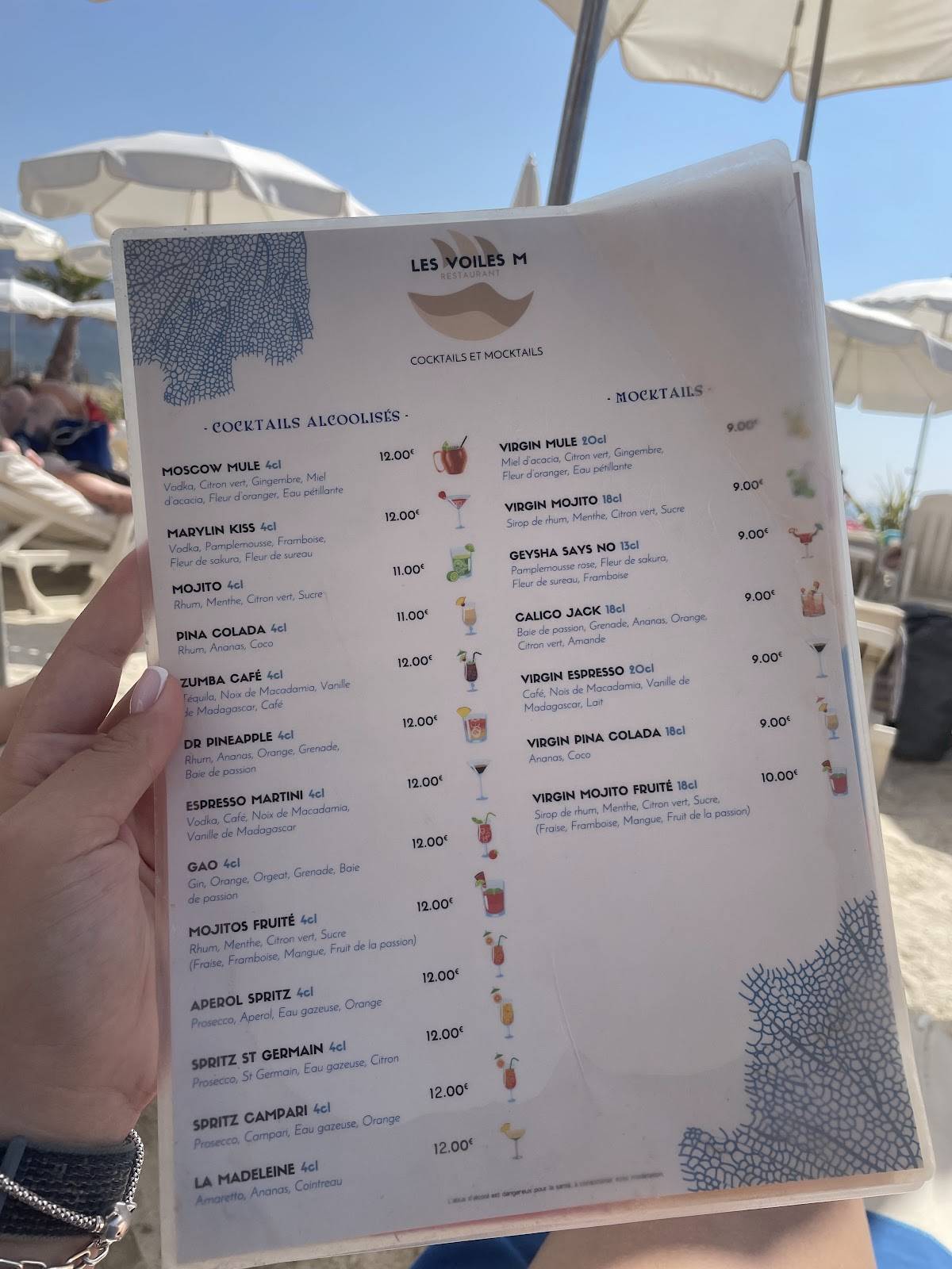 Menu de Les voiles M