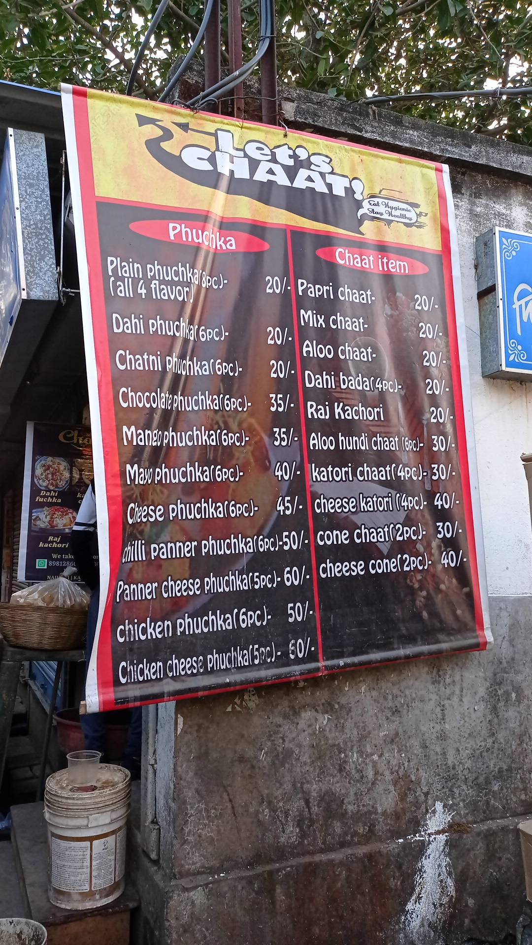 Let's Chaat menu