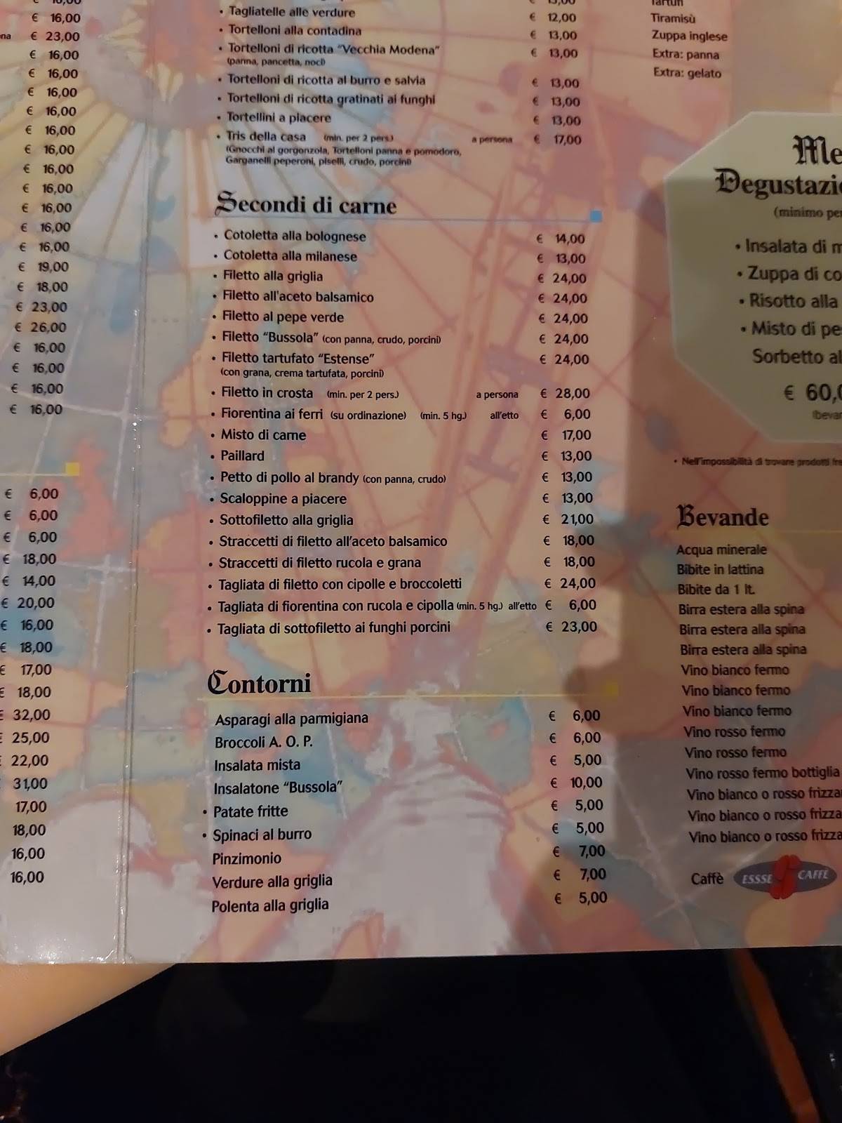Menu di Ristorante Pizzeria La Bussola Lido delle Nazioni 