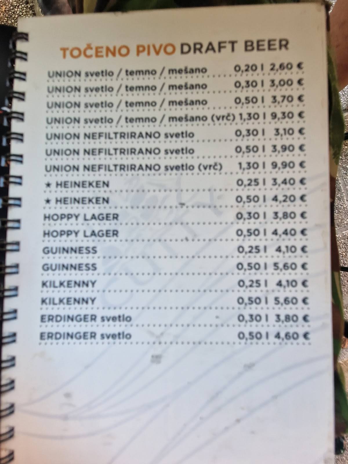 Menu di Cutty Sark Pub 